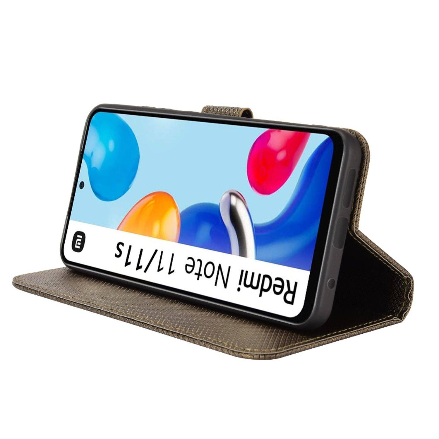 Hülle kompatibel mit Xiaomi Redmi Note 11 / Note 11S Global Kunstleder Handyhülle - Handy Case Braun