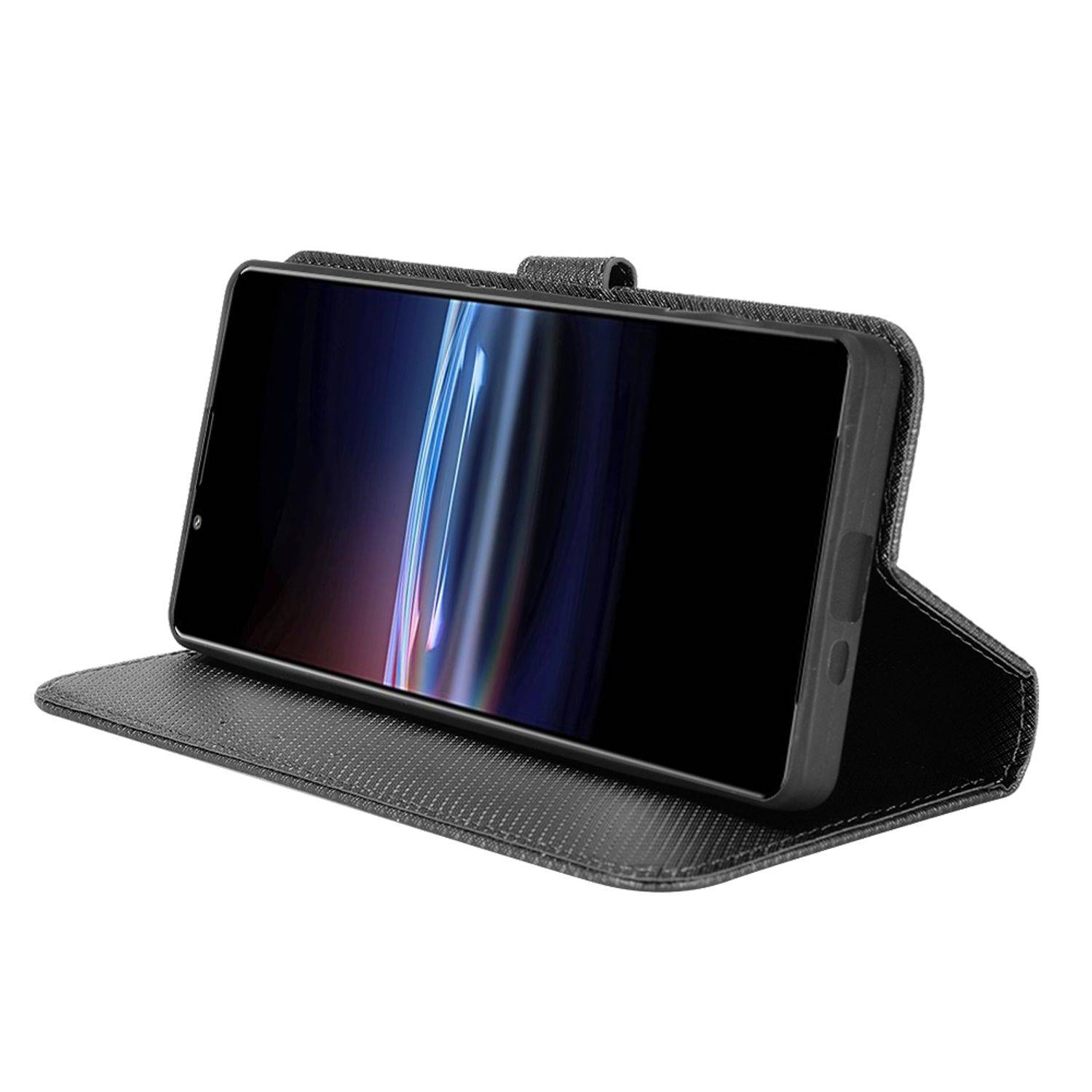 Hülle kompatibel mit Sony Xperia PRO-I Kunstleder Handyhülle - Handy Case Schwarz