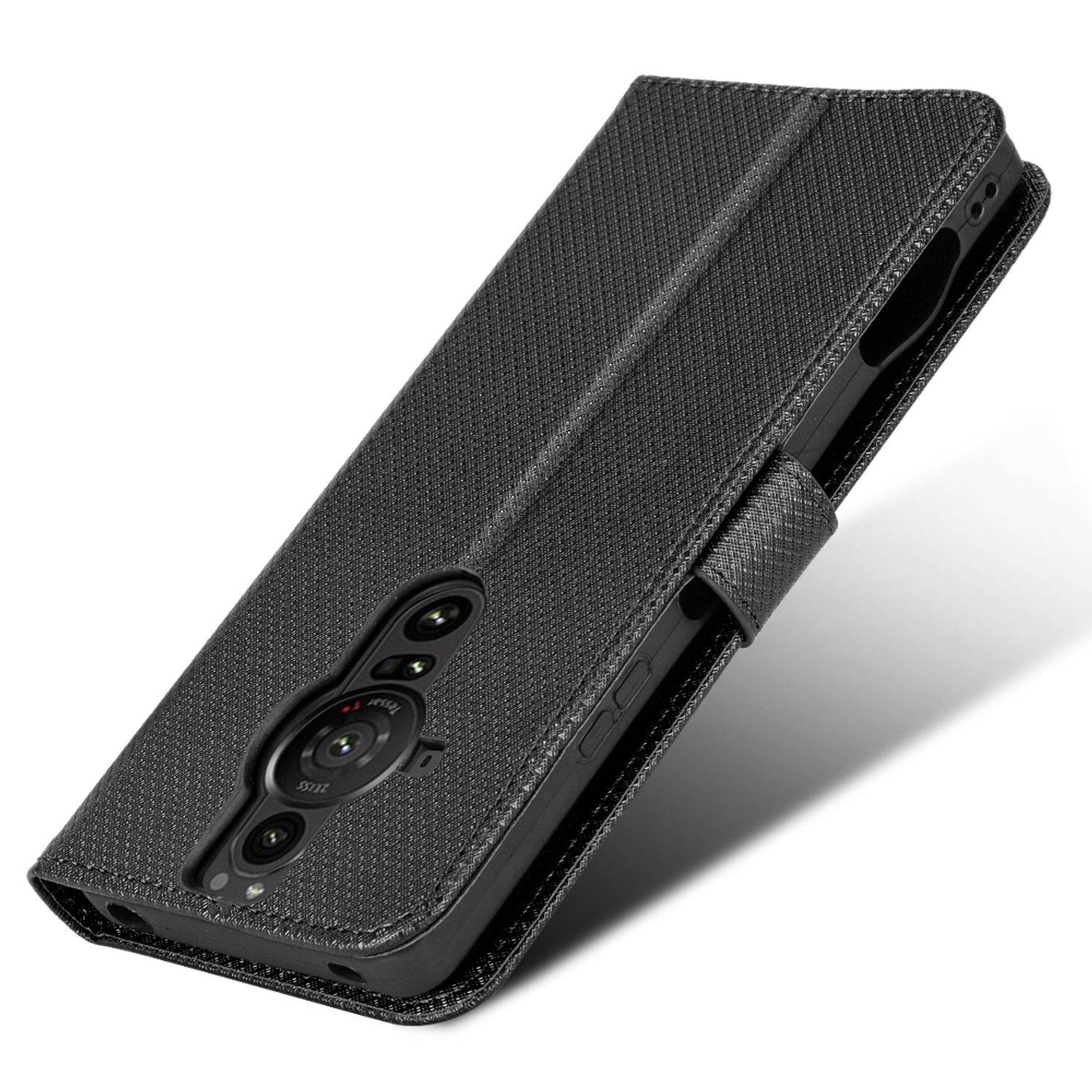 Hülle kompatibel mit Sony Xperia PRO-I Kunstleder Handyhülle - Handy Case Schwarz