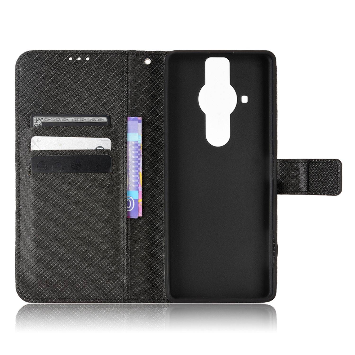 Hülle kompatibel mit Sony Xperia PRO-I Kunstleder Handyhülle - Handy Case Schwarz