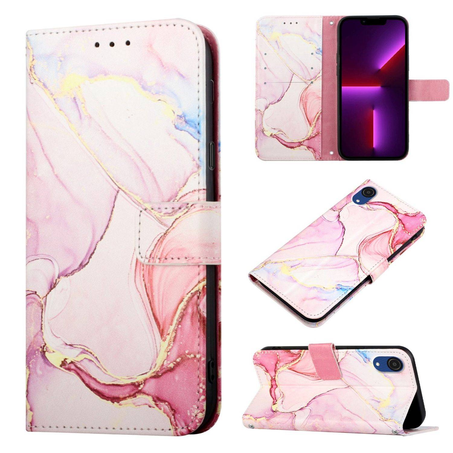 Hülle kompatibel mit Samsung Galaxy A03 Core Kunstleder Handyhülle - Handy Case Motiv 4