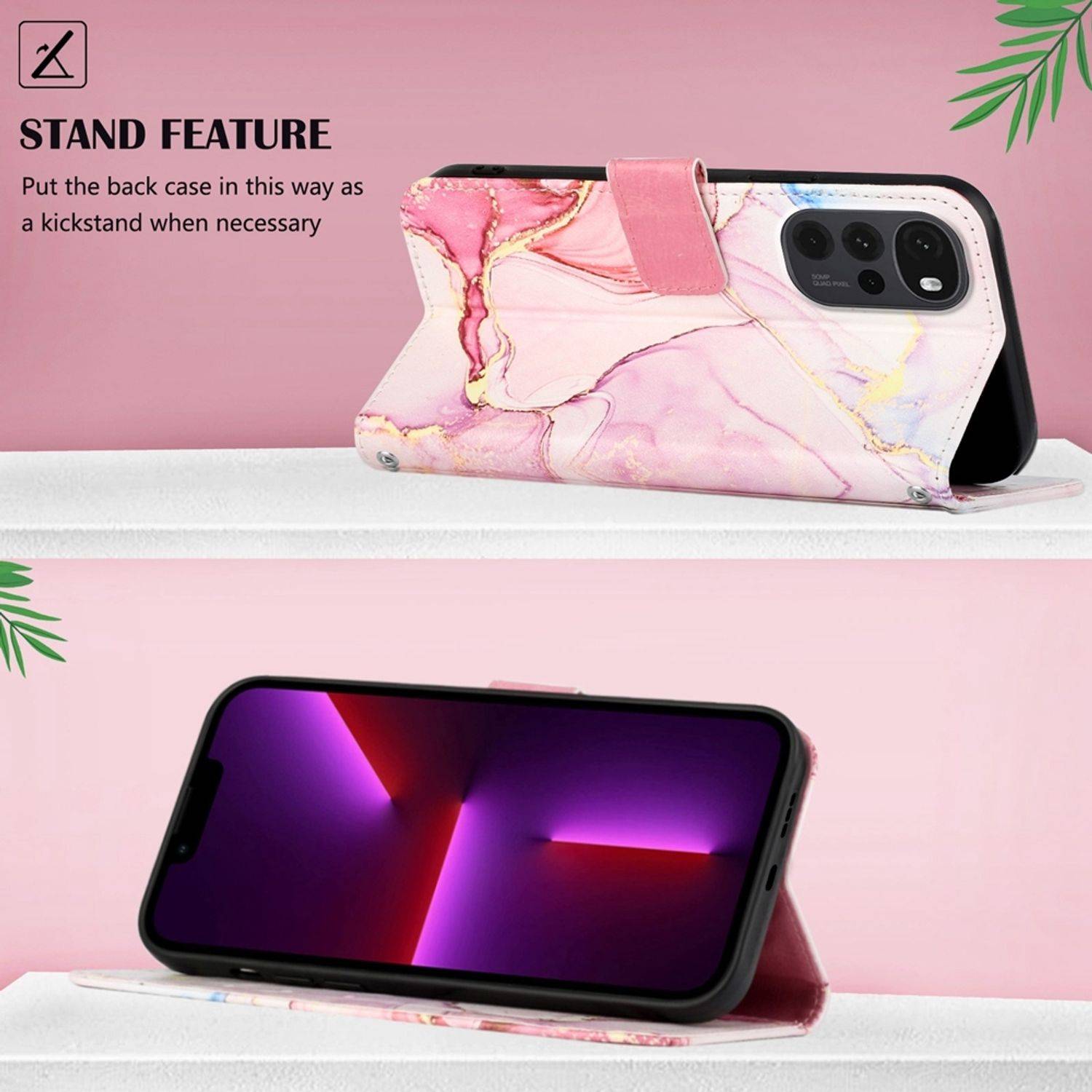 Hülle kompatibel mit Motorola Moto G22 Kunstleder Handyhülle - Handy Case Rosengold