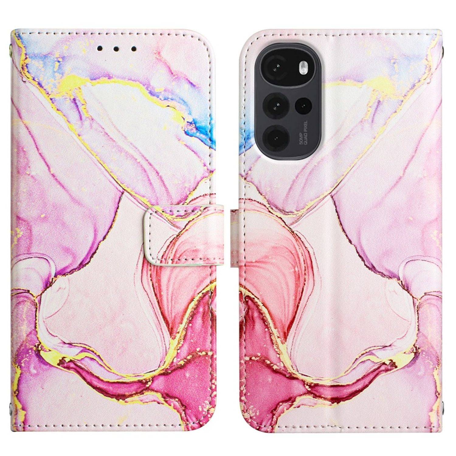 Hülle kompatibel mit Motorola Moto G22 Kunstleder Handyhülle - Handy Case Rosengold