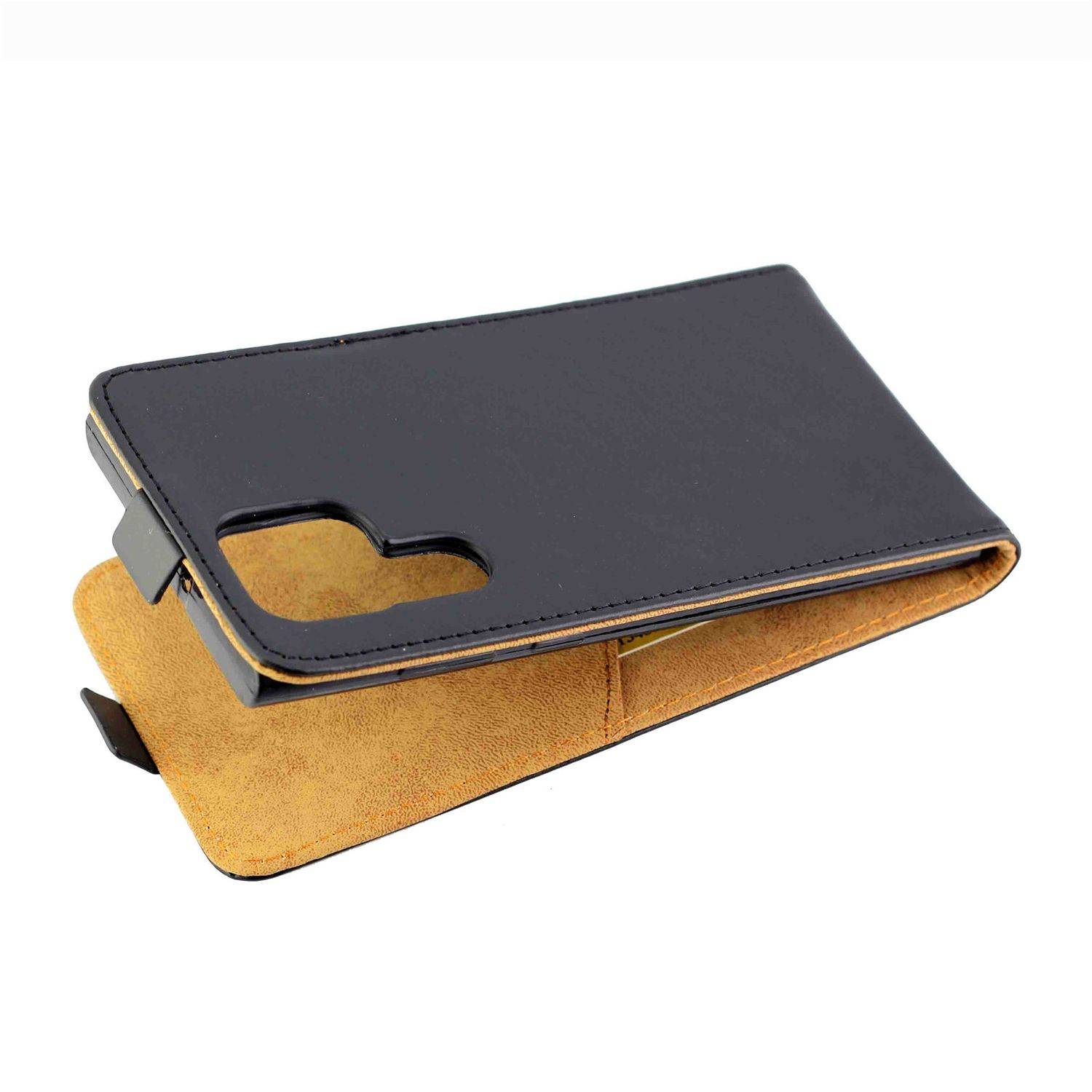 Hülle kompatibel mit Samsung Galaxy S22 Ultra 5G Kunstleder Handyhülle - Handy Case Schwarz