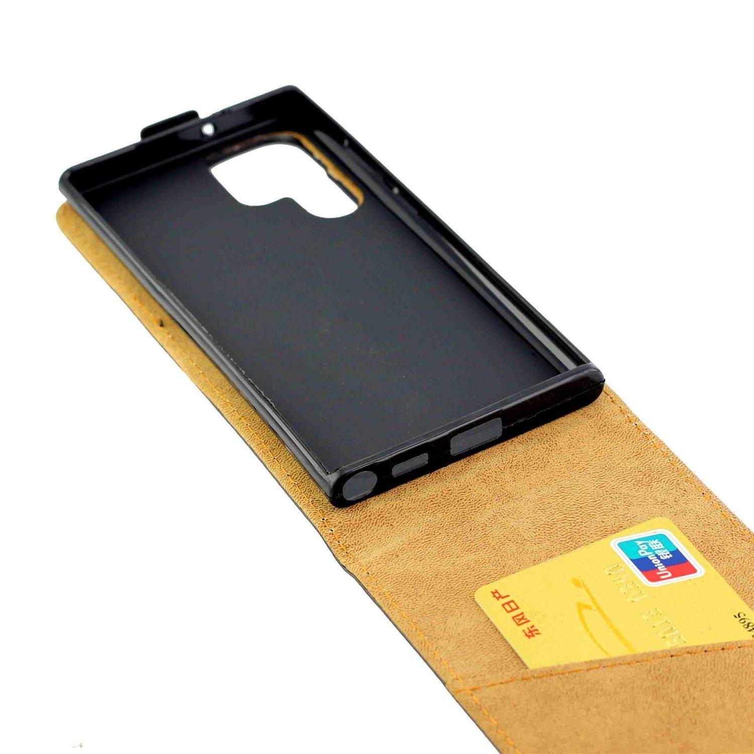 Hülle kompatibel mit Samsung Galaxy S22 Ultra 5G Kunstleder Handyhülle - Handy Case Schwarz