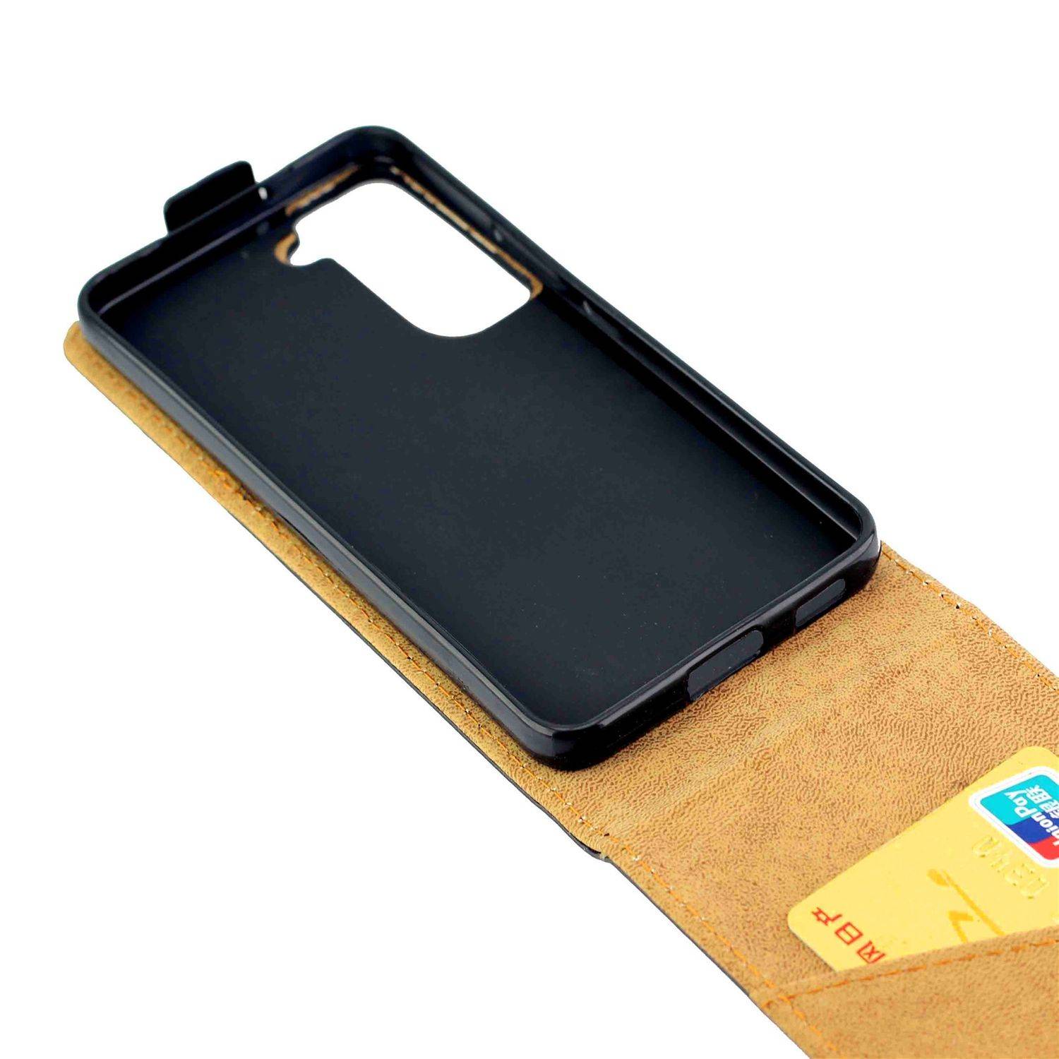 Hülle kompatibel mit Samsung Galaxy S22 5G Kunstleder Handyhülle - Handy Case Schwarz