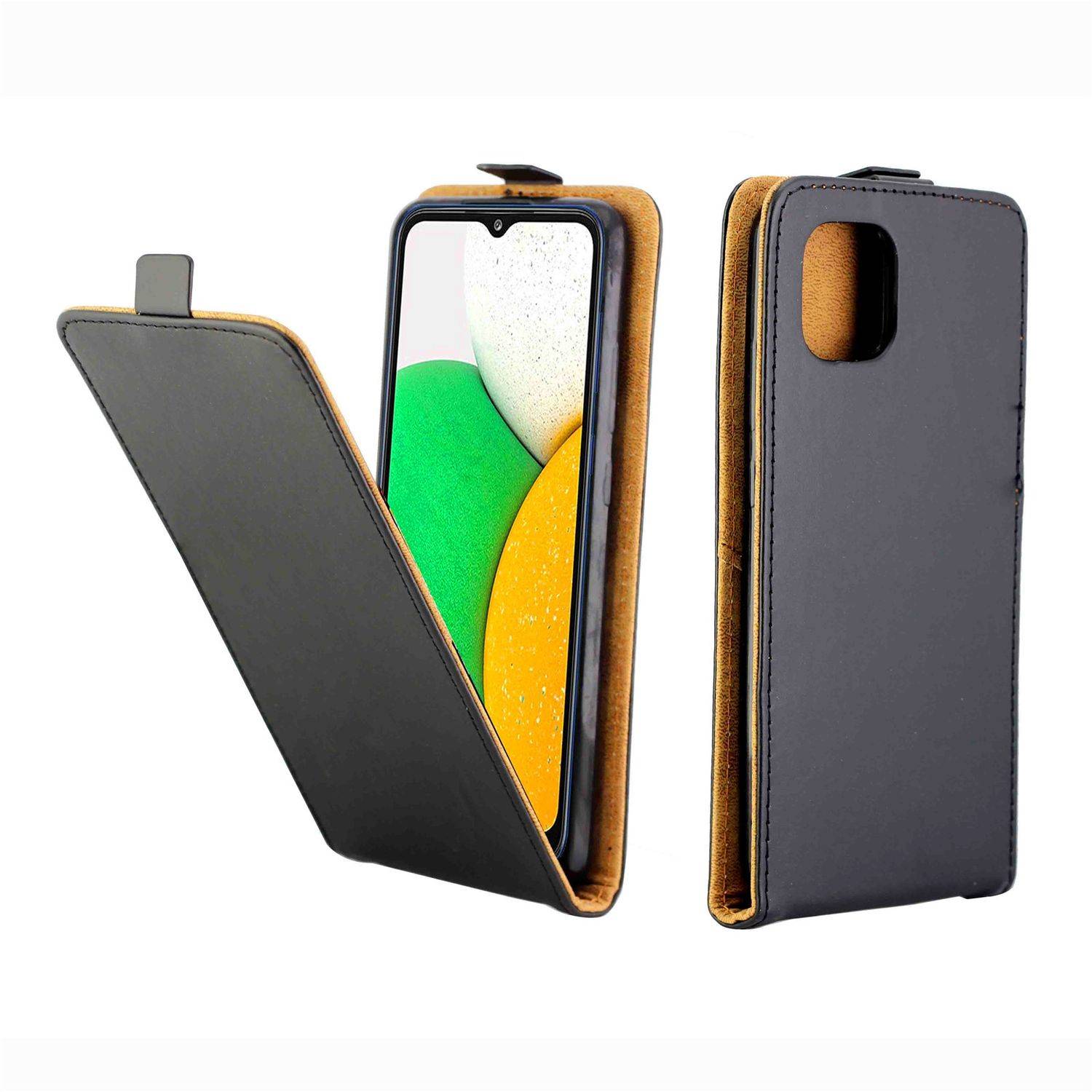 Hülle kompatibel mit Samsung Galaxy A03 Core Kunstleder Handyhülle - Handy Case Schwarz