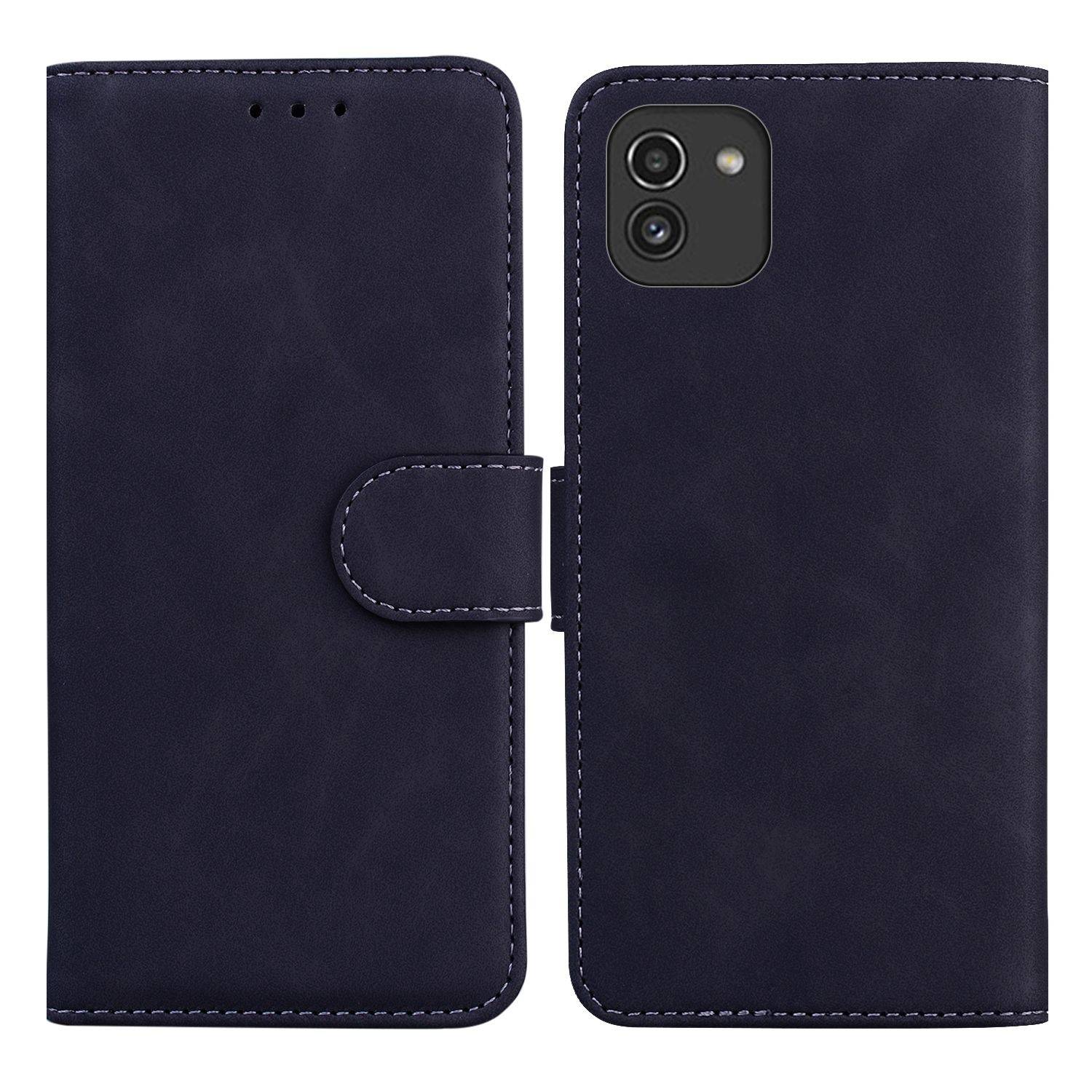 Hülle kompatibel mit Samsung Galaxy A03 Kunstleder Handyhülle - Handy Case Schwarz