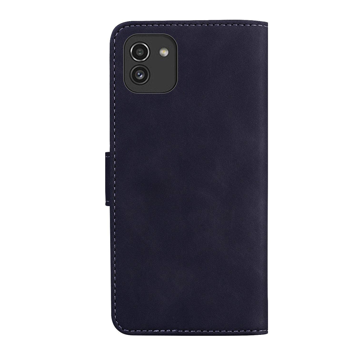 Hülle kompatibel mit Samsung Galaxy A03 Kunstleder Handyhülle - Handy Case Schwarz