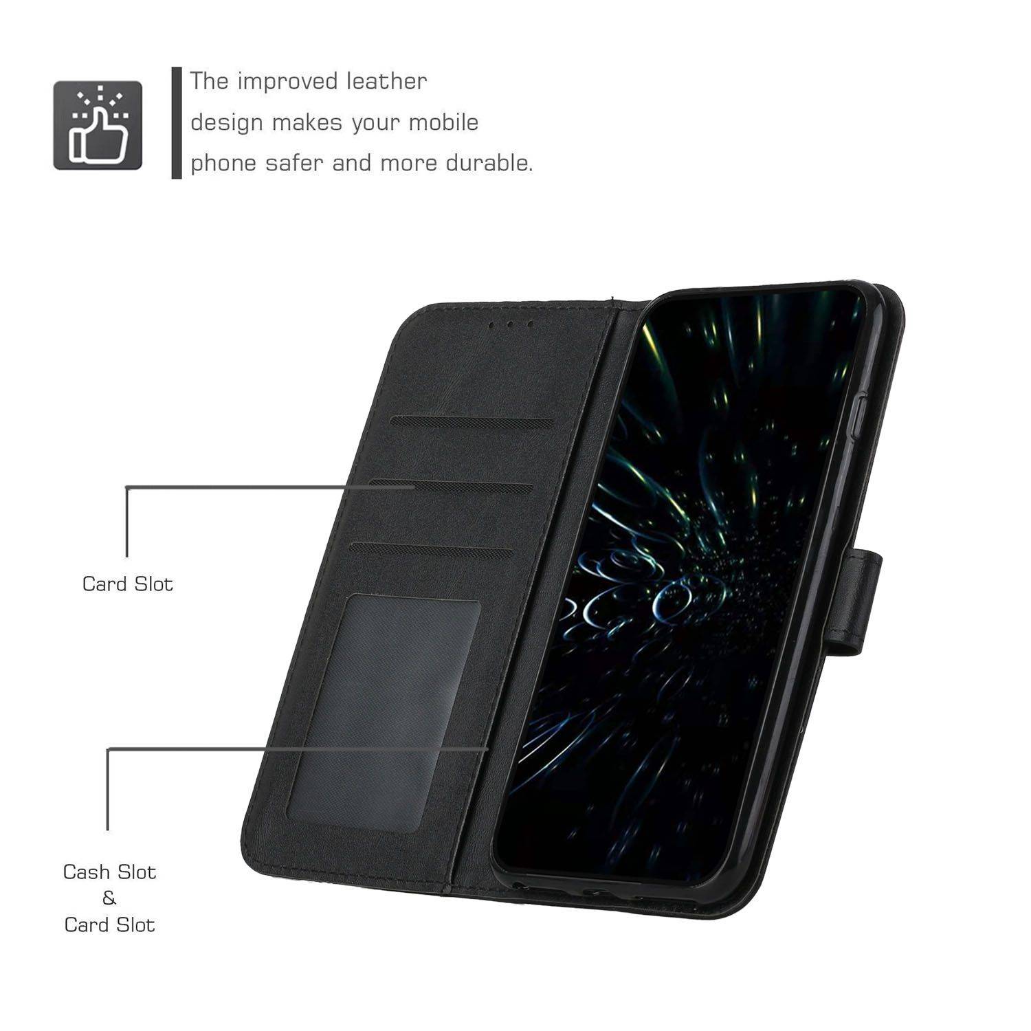 Hülle kompatibel mit Sony Xperia 1 III Kunstleder Handyhülle - Handy Case Schwarz