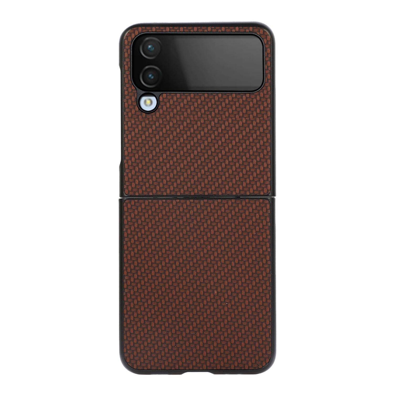 Hülle kompatibel mit Samsung Galaxy Z Flip4 5G Kunststoff Soft Handyhülle - Handy Case Braun