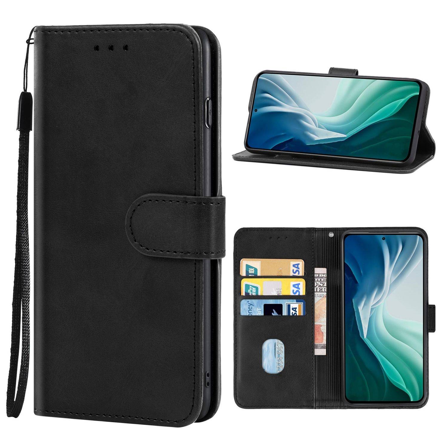 Hülle kompatibel mit Xiaomi Mi 11X Pro Kunstleder Handyhülle - Handy Case Schwarz