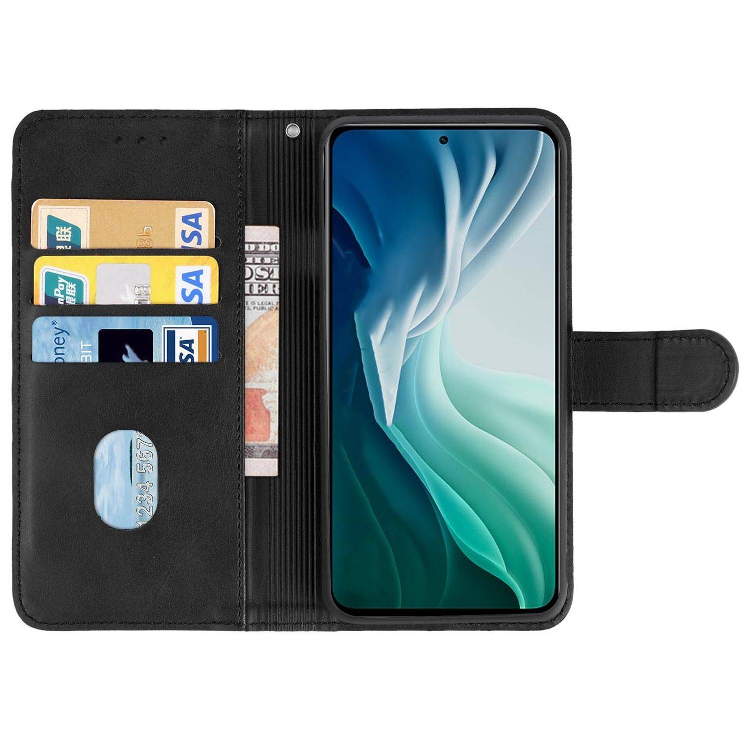 Hülle kompatibel mit Xiaomi Mi 11X Pro Kunstleder Handyhülle - Handy Case Schwarz