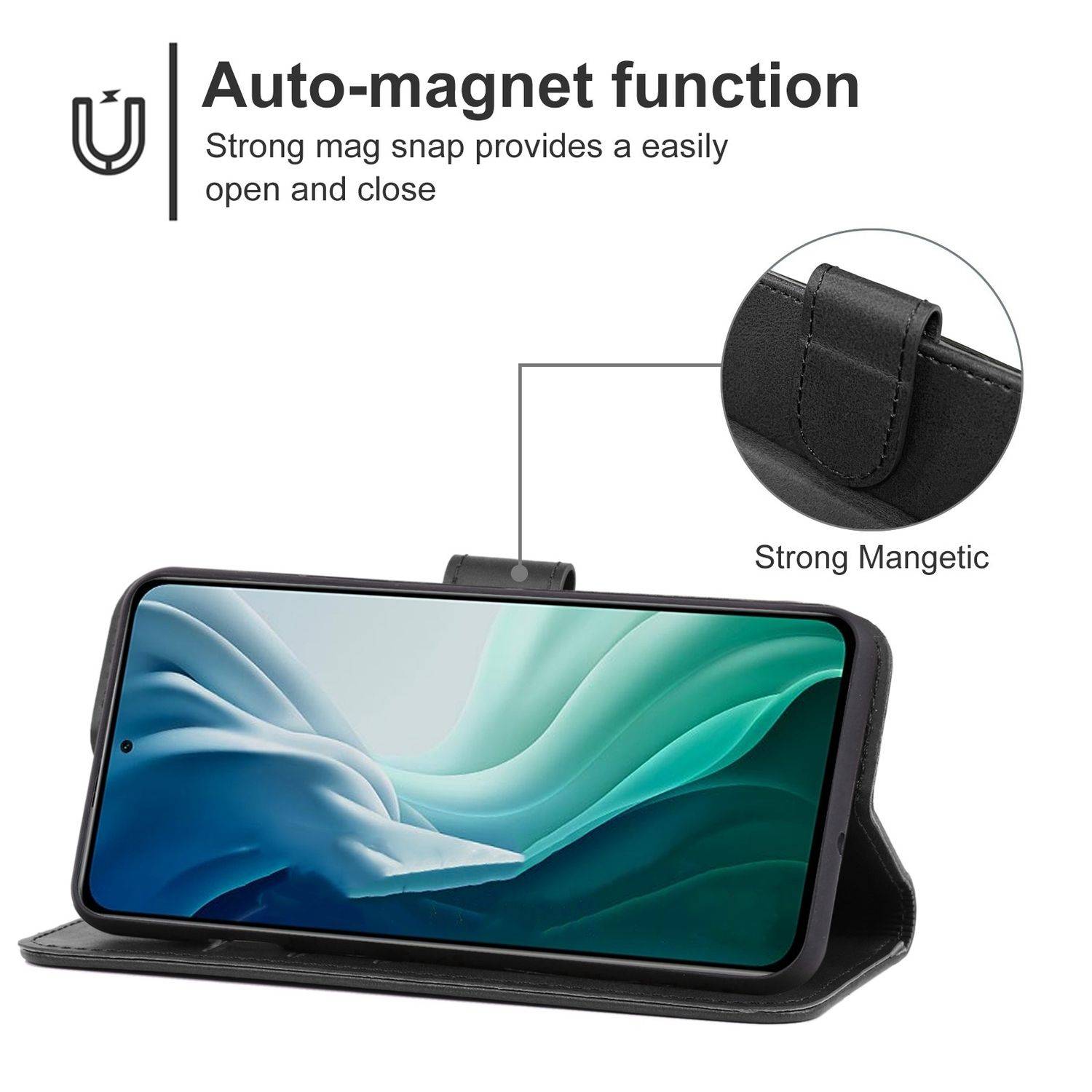 Hülle kompatibel mit Xiaomi Mi 11X Pro Kunstleder Handyhülle - Handy Case Schwarz