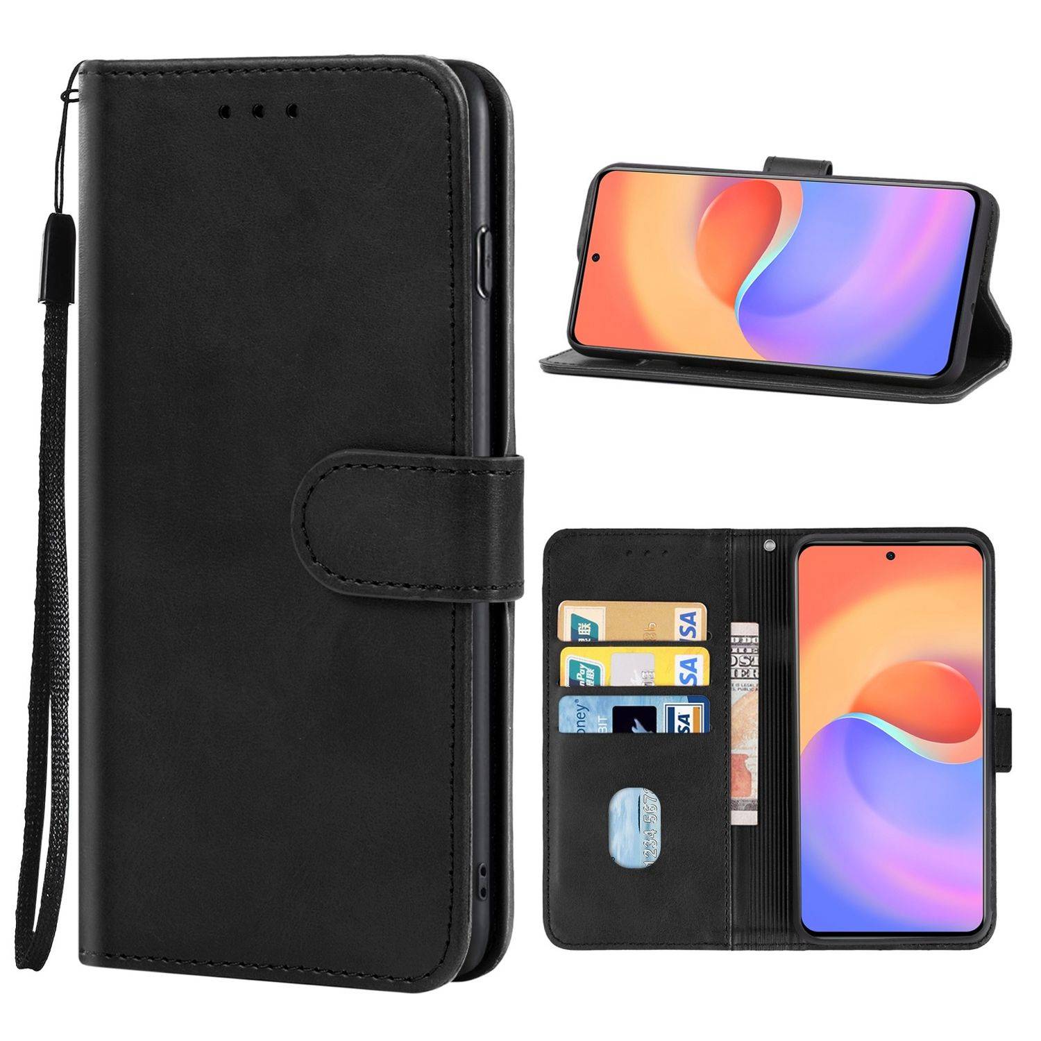 Hülle kompatibel mit ZTE S30 Pro Kunstleder Handyhülle - Handy Case Schwarz