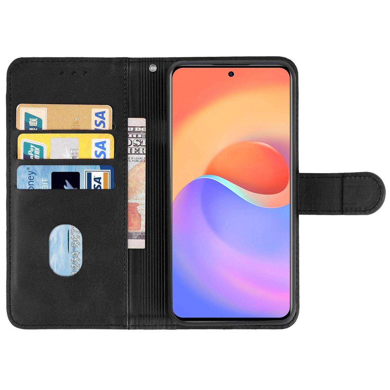 Hülle kompatibel mit ZTE S30 Pro Kunstleder Handyhülle - Handy Case Schwarz