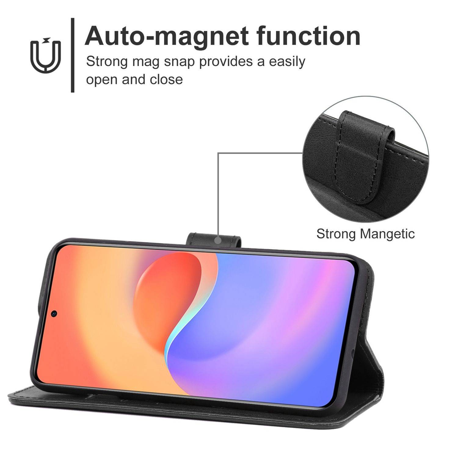 Hülle kompatibel mit ZTE S30 Pro Kunstleder Handyhülle - Handy Case Schwarz