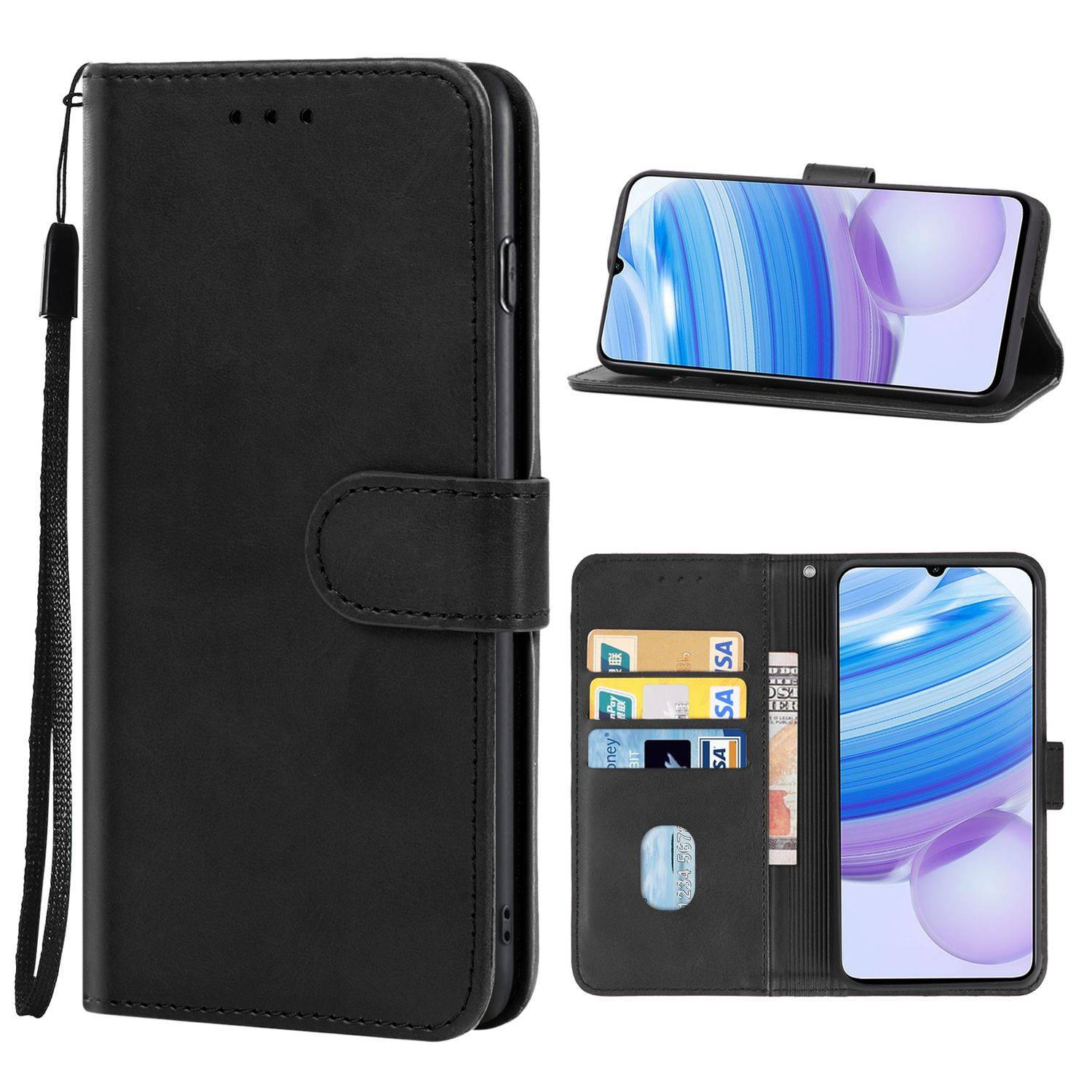 Hülle kompatibel mit Xiaomi Redmi 10X Pro 5G Kunstleder Handyhülle - Handy Case Schwarz