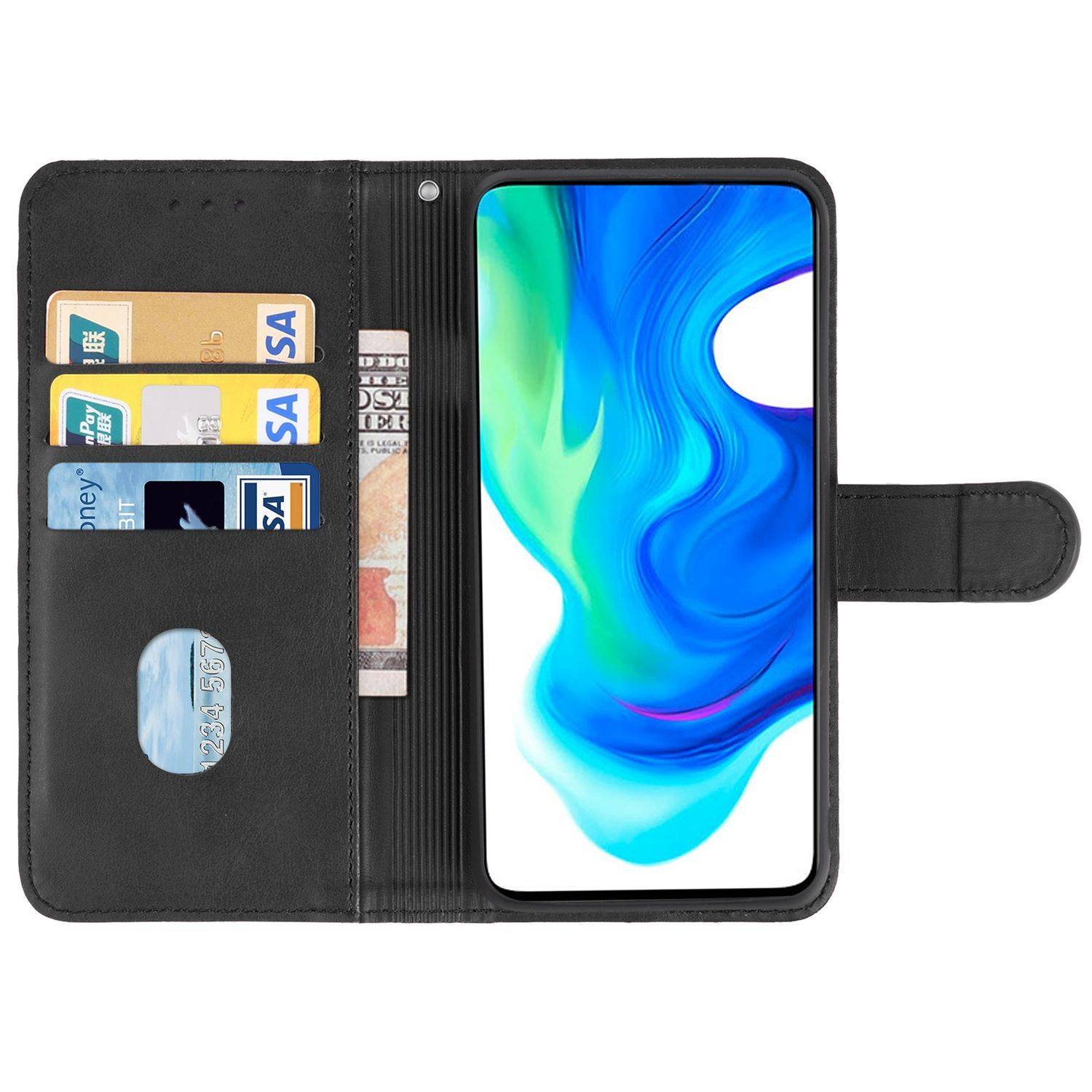Hülle kompatibel mit Xiaomi Poco F2 Pro Kunstleder Handyhülle - Handy Case Schwarz