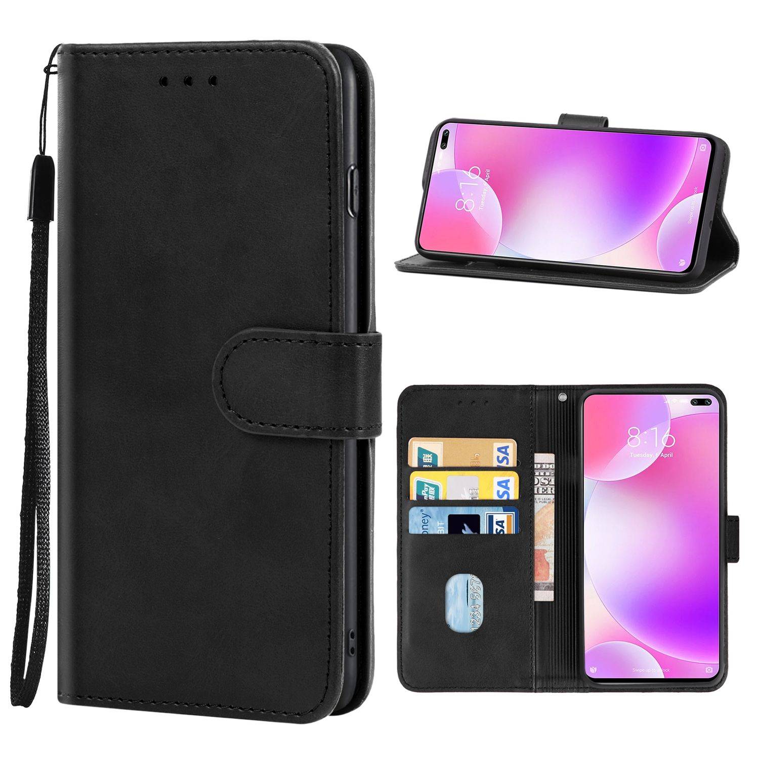Hülle kompatibel mit Xiaomi Poco X2 Kunstleder Handyhülle - Handy Case Schwarz