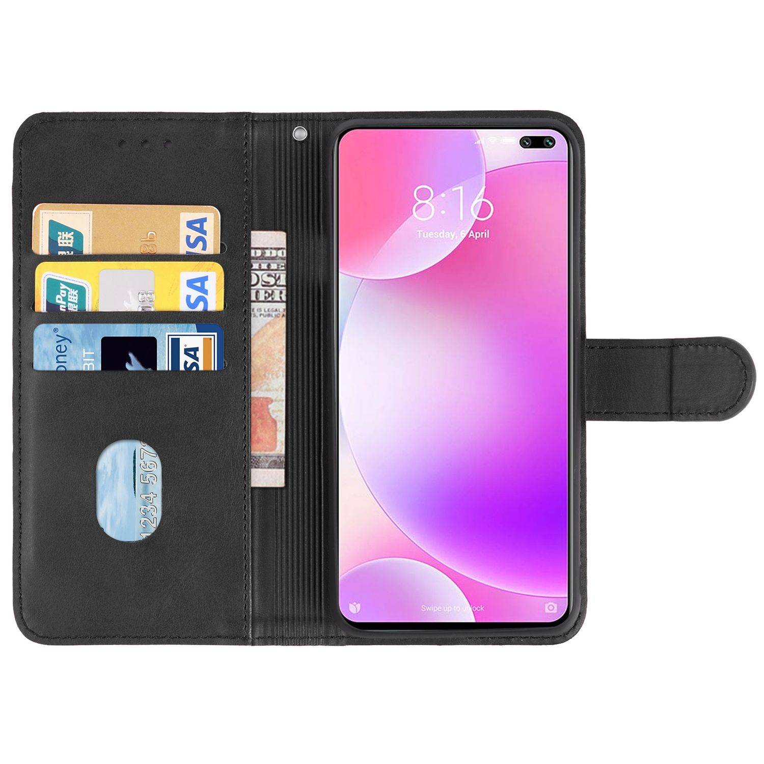 Hülle kompatibel mit Xiaomi Poco X2 Kunstleder Handyhülle - Handy Case Schwarz