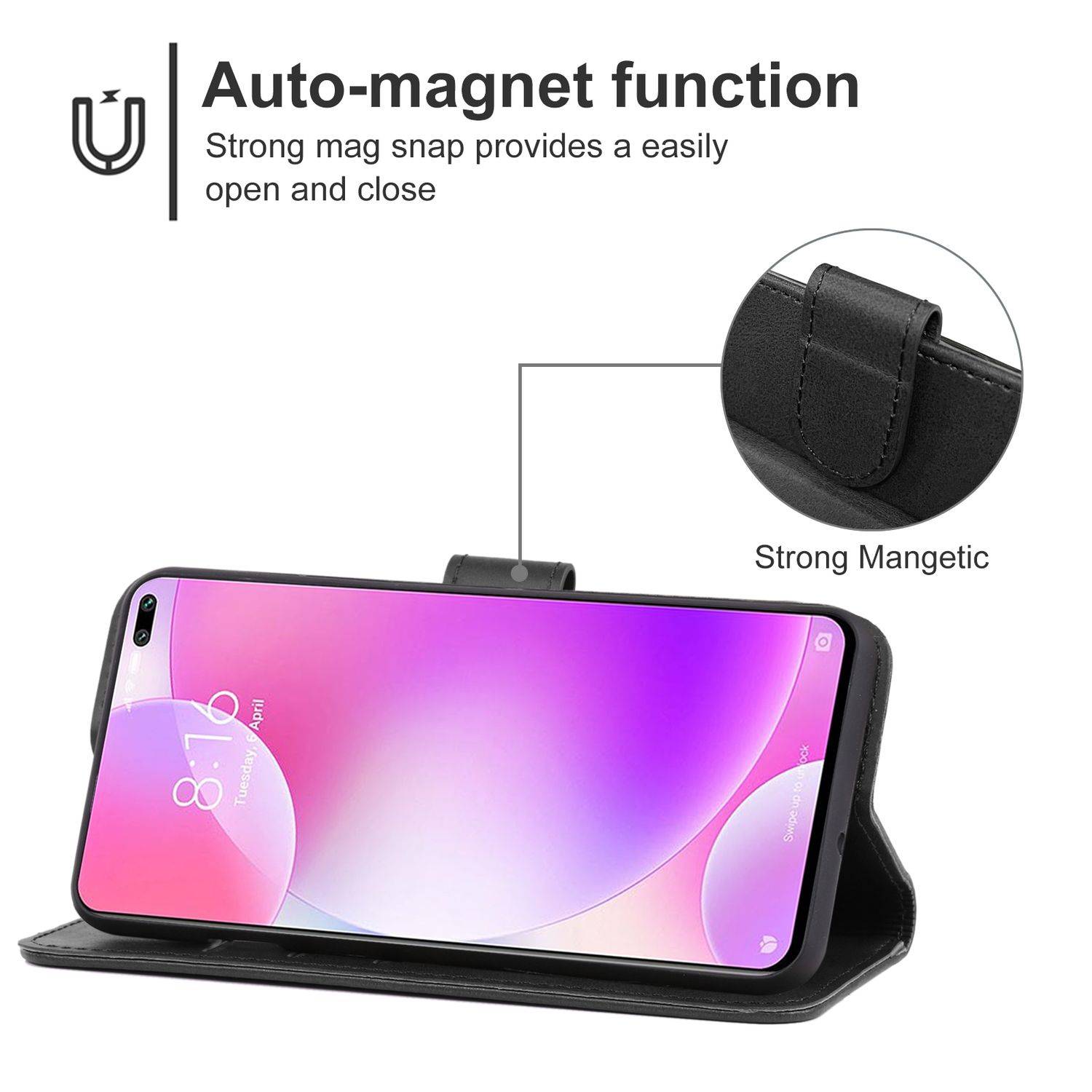 Hülle kompatibel mit Xiaomi Poco X2 Kunstleder Handyhülle - Handy Case Schwarz