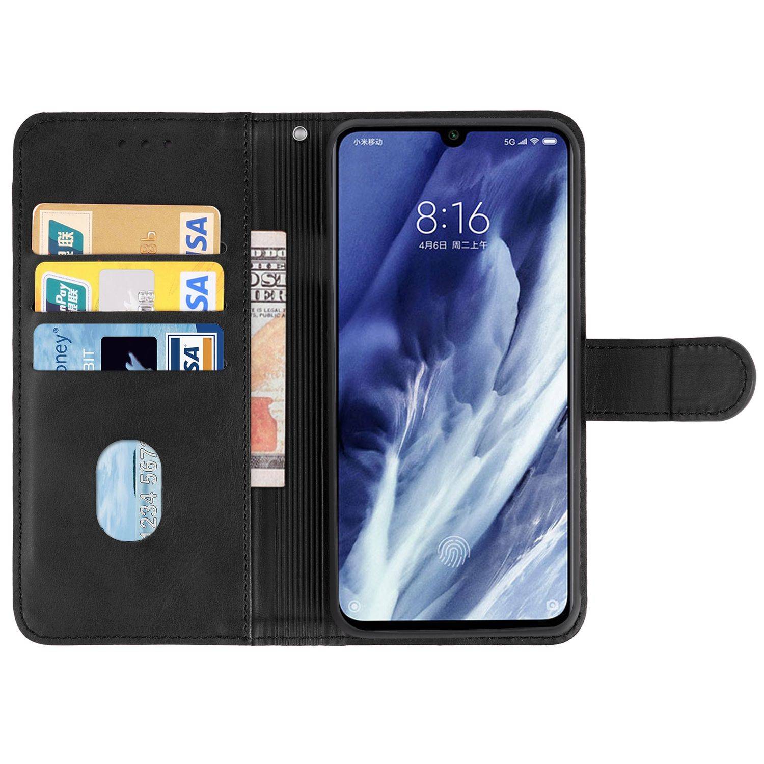 Hülle kompatibel mit Xiaomi Mi 9 Pro Kunstleder Handyhülle - Handy Case Schwarz