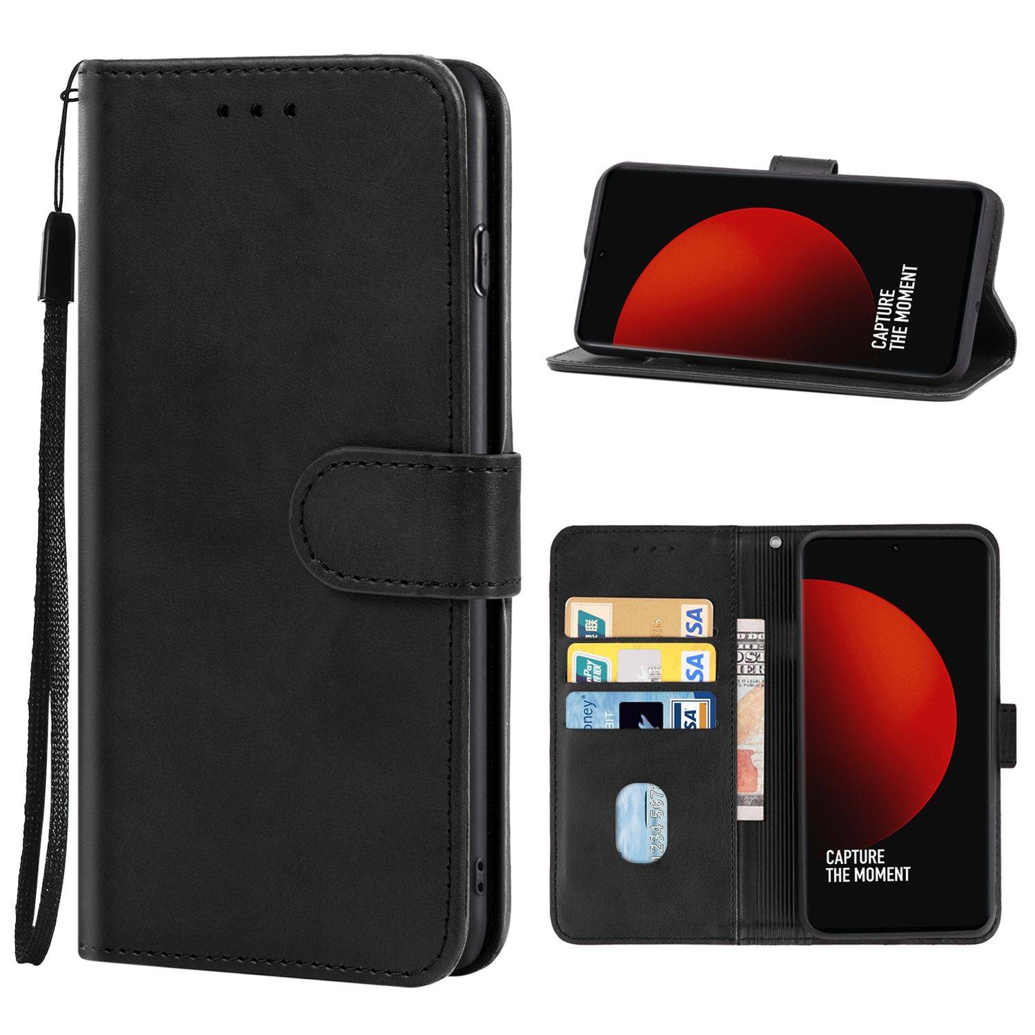 Hülle kompatibel mit Xiaomi 12S Ultra Kunstleder Handyhülle - Handy Case Schwarz