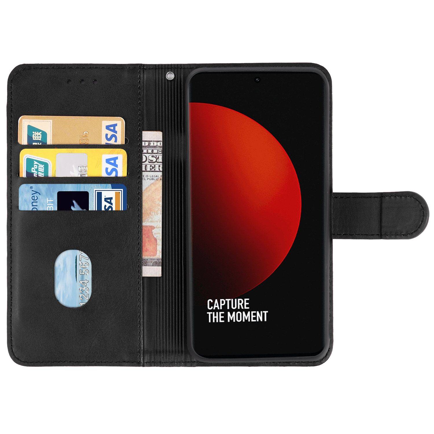 Hülle kompatibel mit Xiaomi 12S Ultra Kunstleder Handyhülle - Handy Case Schwarz