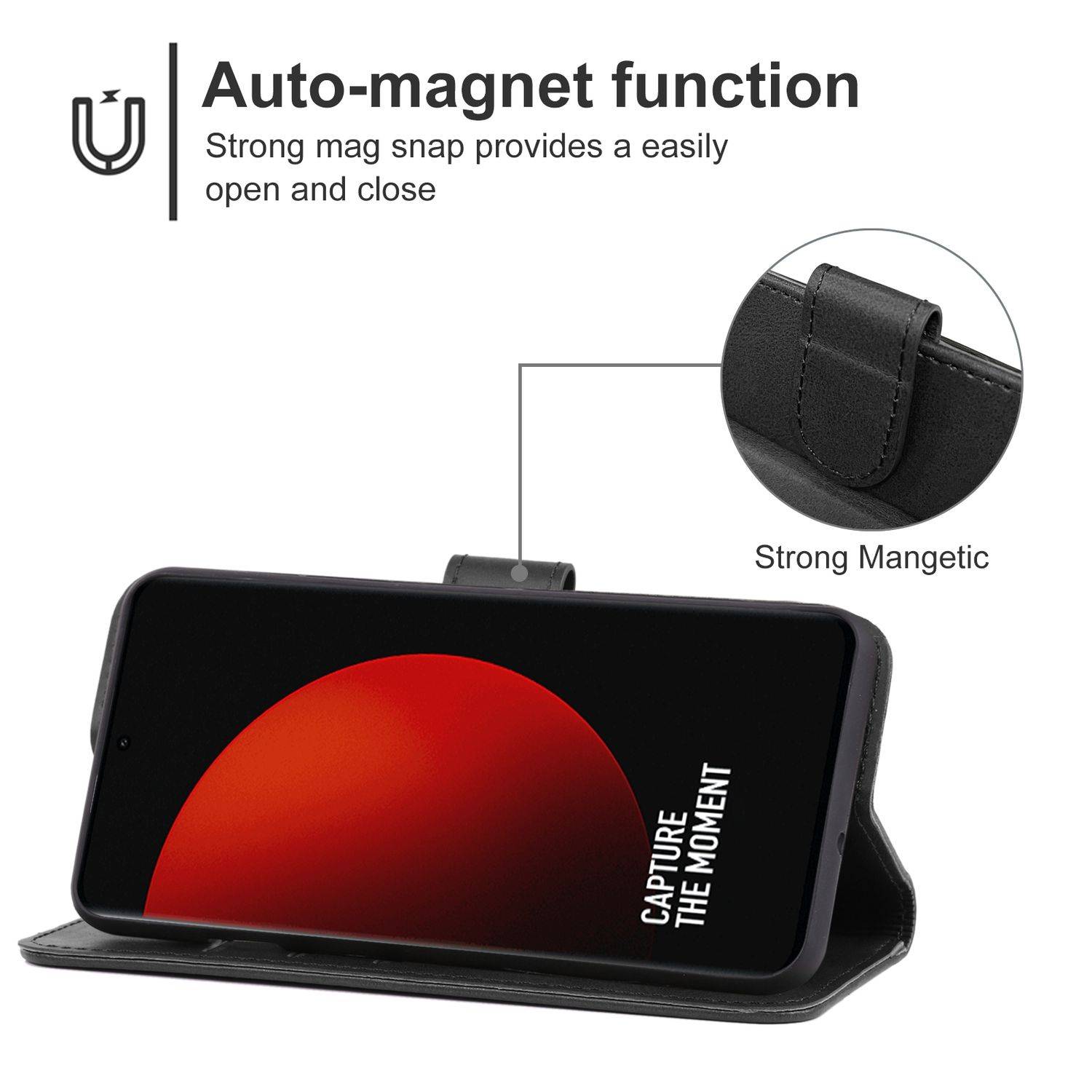 Hülle kompatibel mit Xiaomi 12S Ultra Kunstleder Handyhülle - Handy Case Schwarz