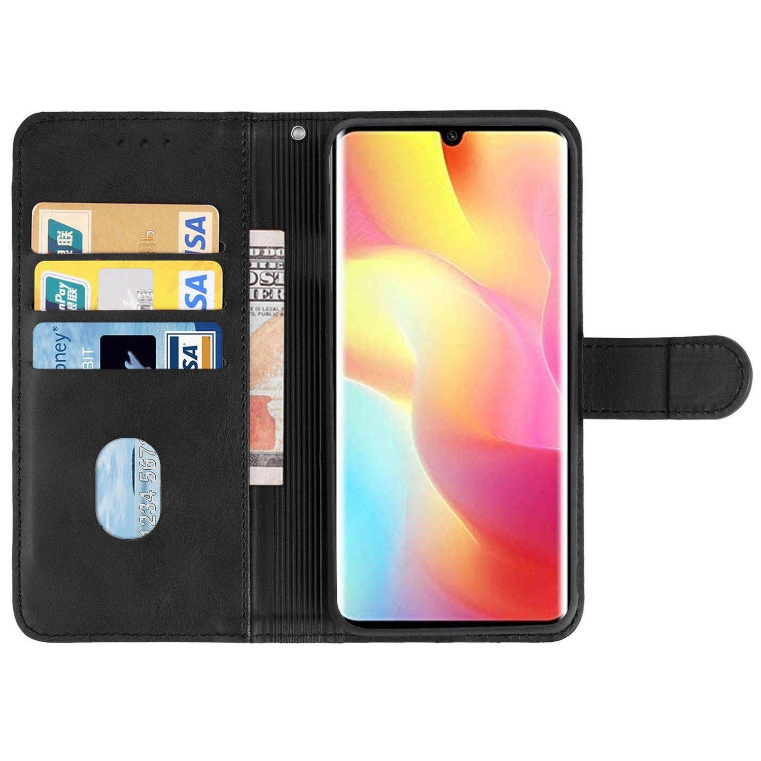 Hülle kompatibel mit Xiaomi Mi Note 10 Lite Kunstleder Handyhülle - Handy Case Schwarz