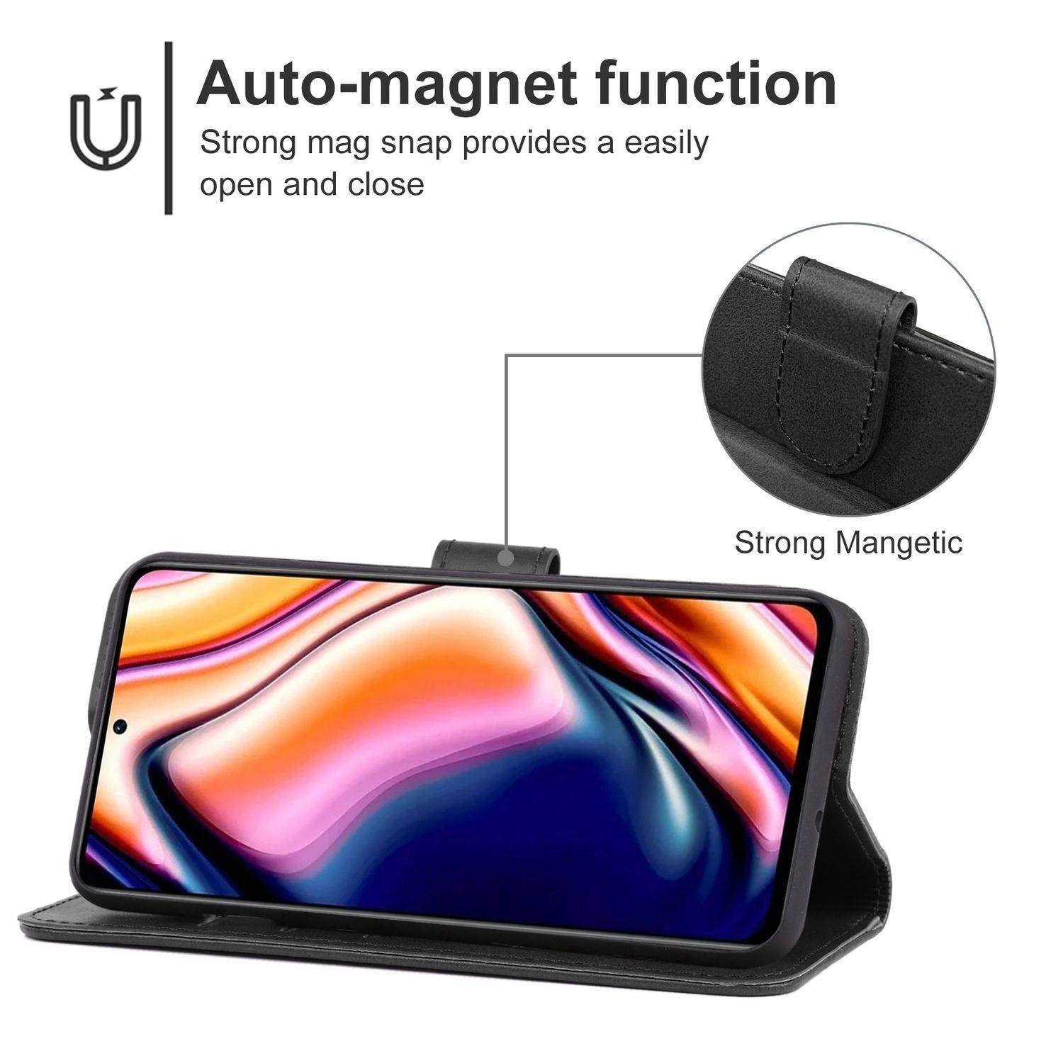 Hülle kompatibel mit Xiaomi 11i Kunstleder Handyhülle - Handy Case Schwarz