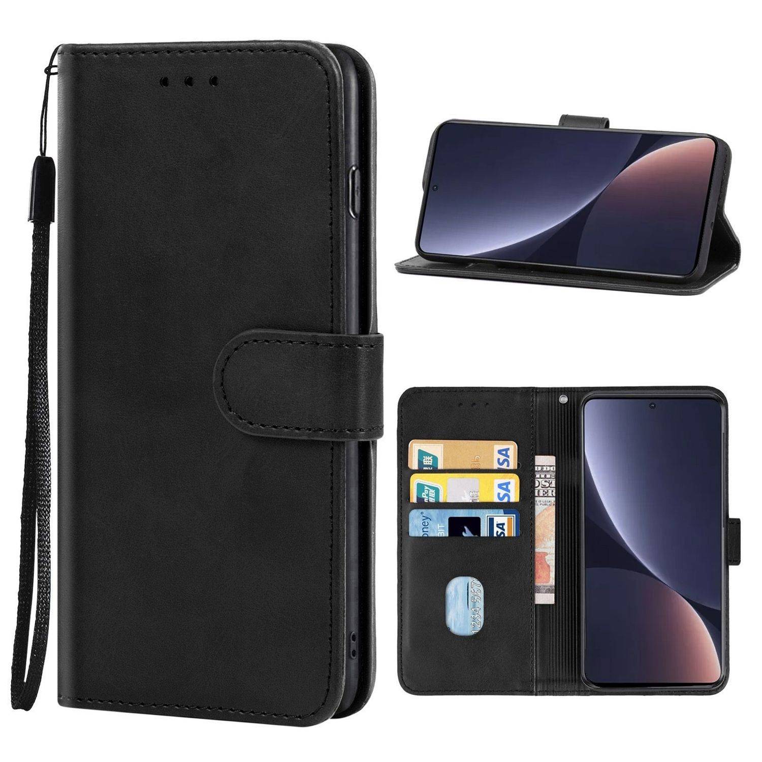 Hülle kompatibel mit Xiaomi Redmi K50 Pro Kunstleder Handyhülle - Handy Case Schwarz