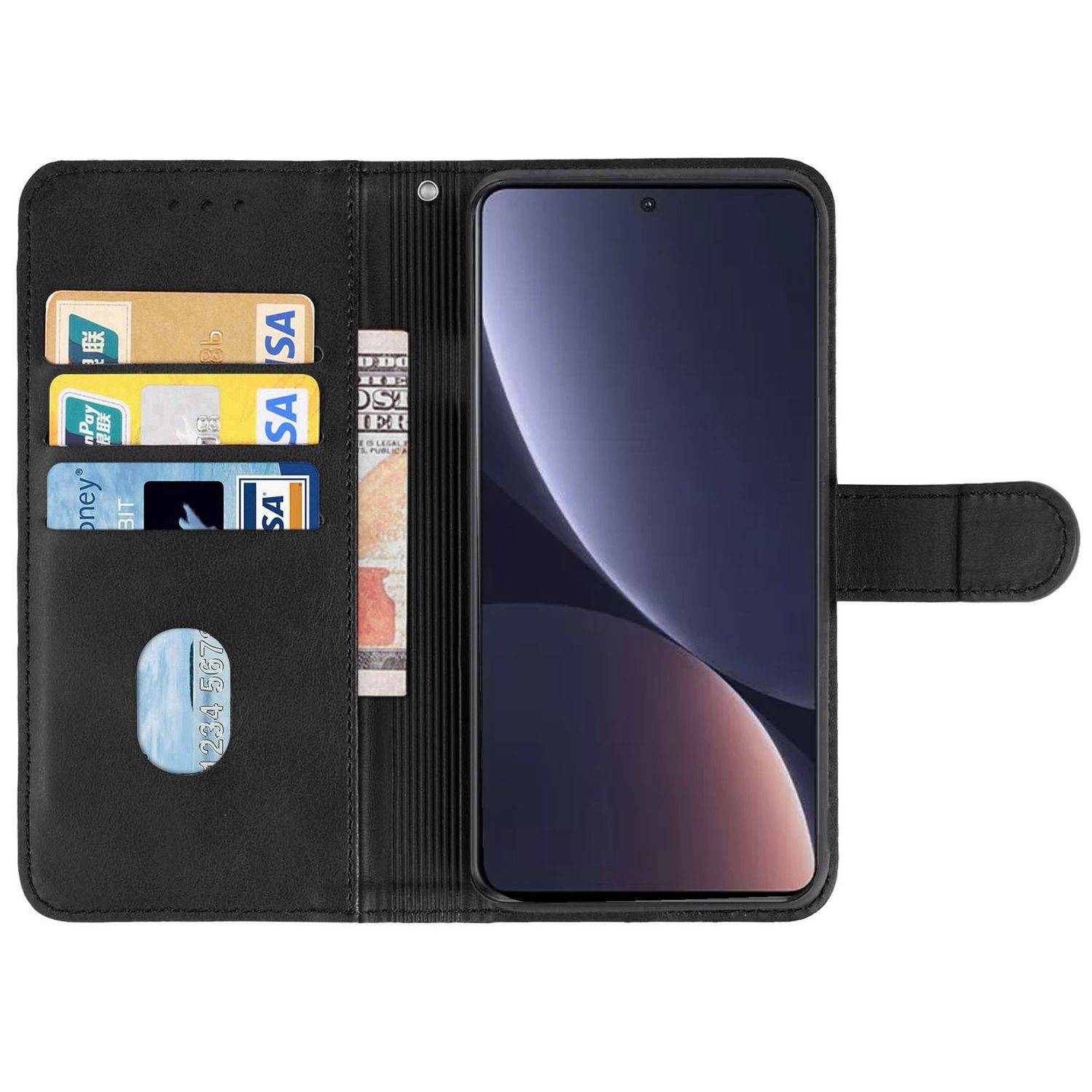 Hülle kompatibel mit Xiaomi Redmi K50 Pro Kunstleder Handyhülle - Handy Case Schwarz