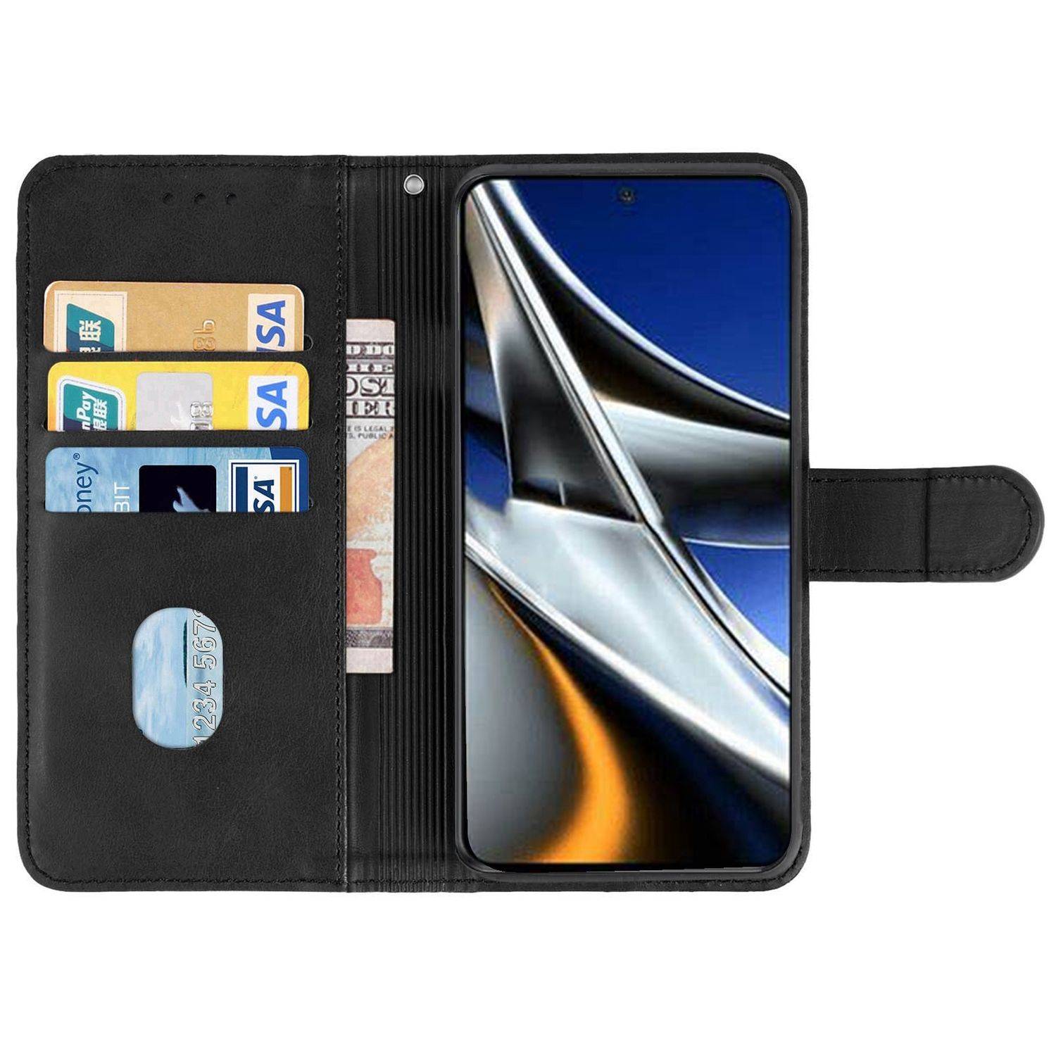 Hülle kompatibel mit Xiaomi Poco X4 Pro 5G Kunstleder Handyhülle - Handy Case Schwarz