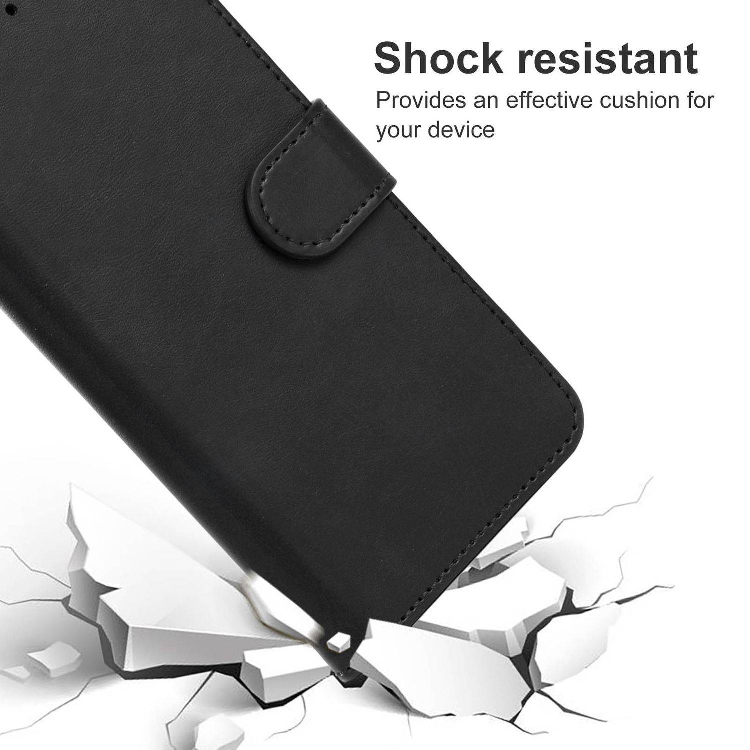 Hülle kompatibel mit Xiaomi Redmi Note 11E Pro Kunstleder Handyhülle - Handy Case Schwarz