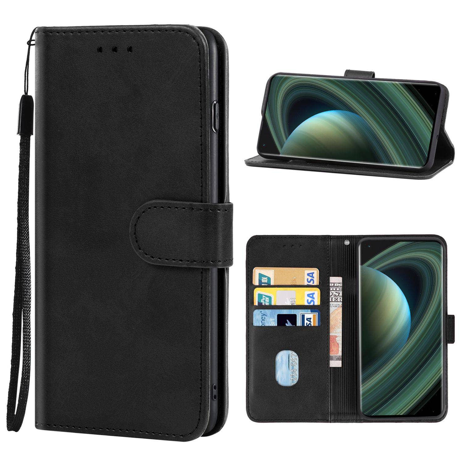Hülle kompatibel mit Xiaomi Mi 10 Ultra Kunstleder Handyhülle - Handy Case Schwarz