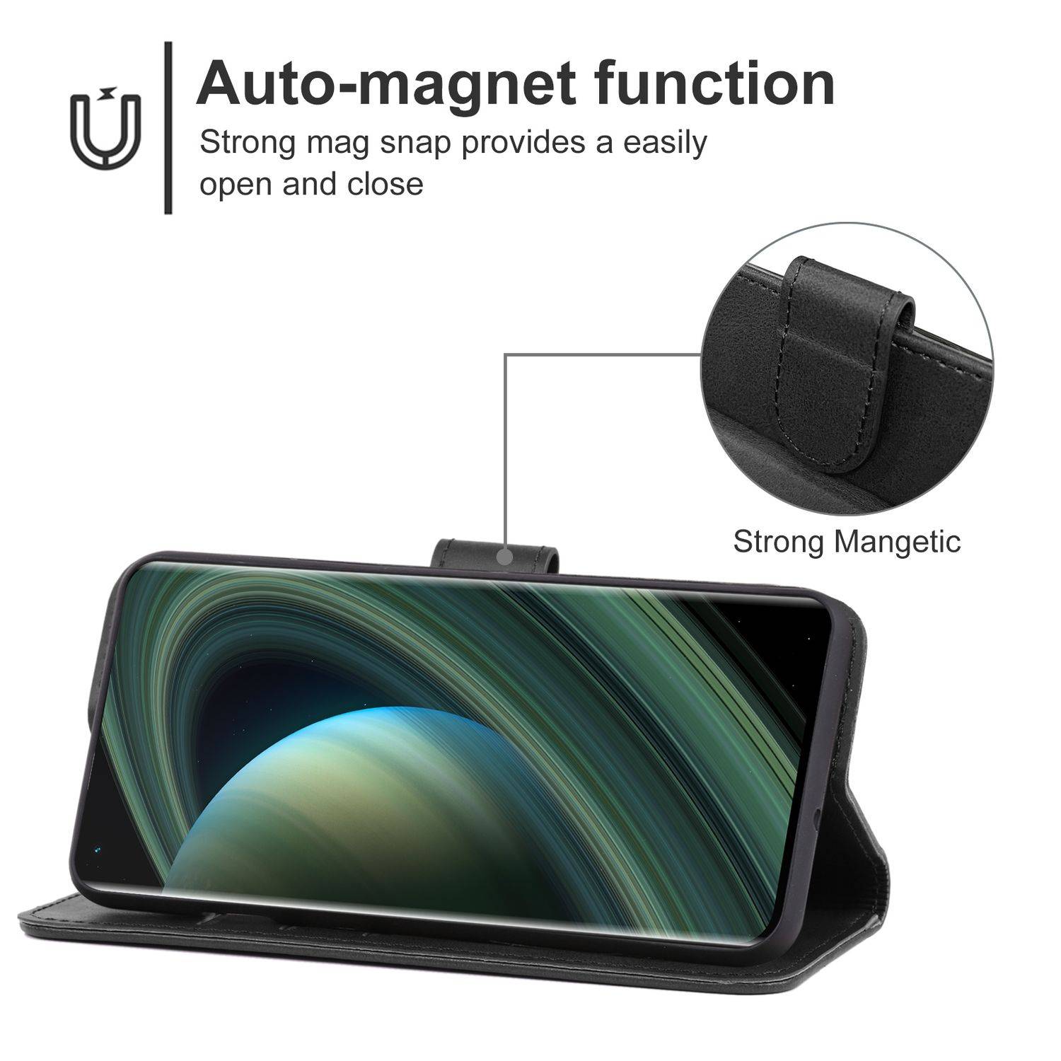 Hülle kompatibel mit Xiaomi Mi 10 Ultra Kunstleder Handyhülle - Handy Case Schwarz