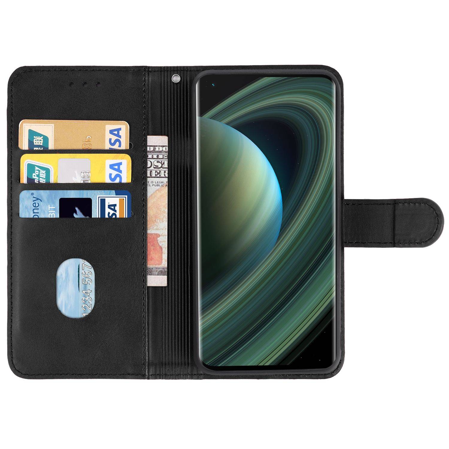Hülle kompatibel mit Xiaomi Mi 10 Ultra Kunstleder Handyhülle - Handy Case Schwarz