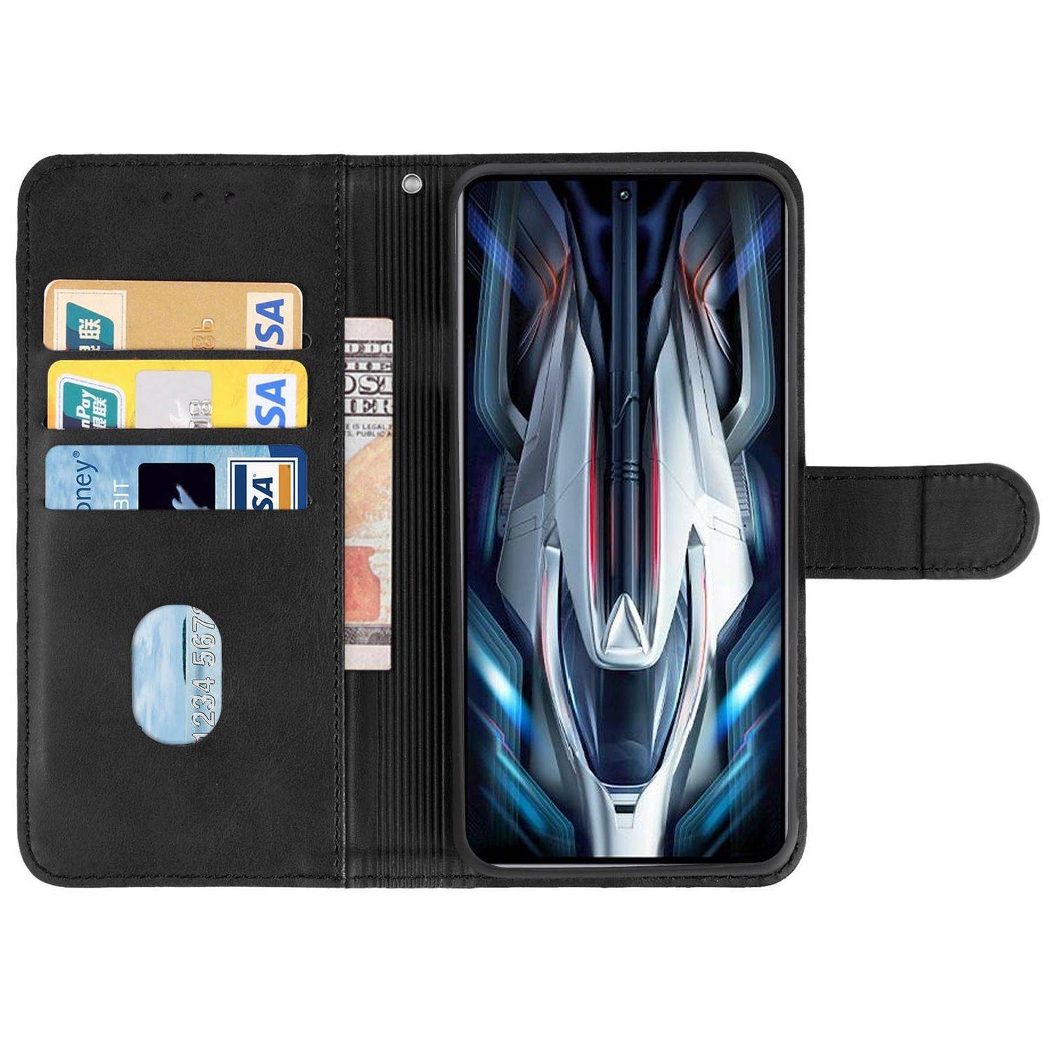 Hülle kompatibel mit Xiaomi Redmi K50 Kunstleder Handyhülle - Handy Case Schwarz