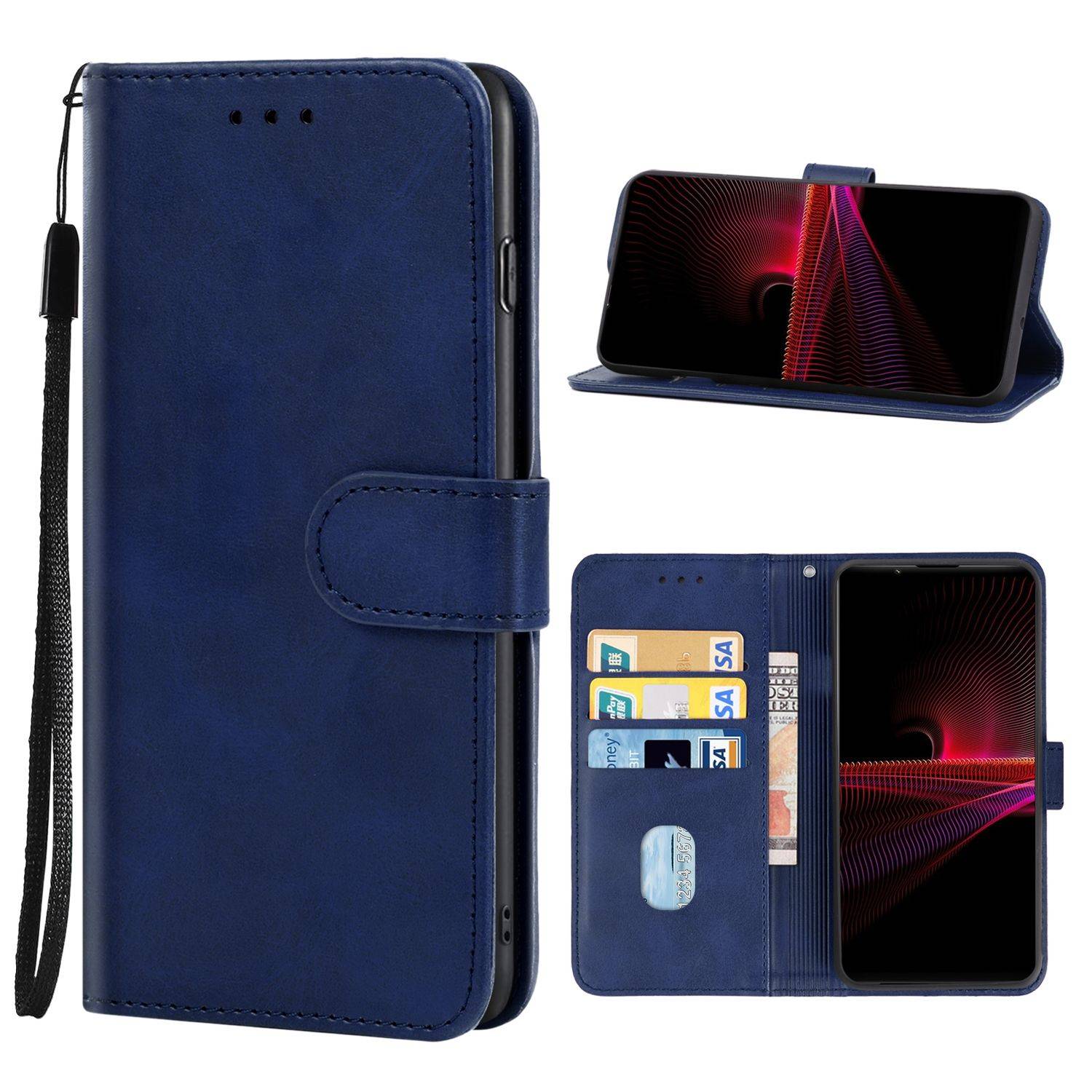 Hülle kompatibel mit Sony Xperia 1 IV Kunstleder Handyhülle - Handy Case Blau