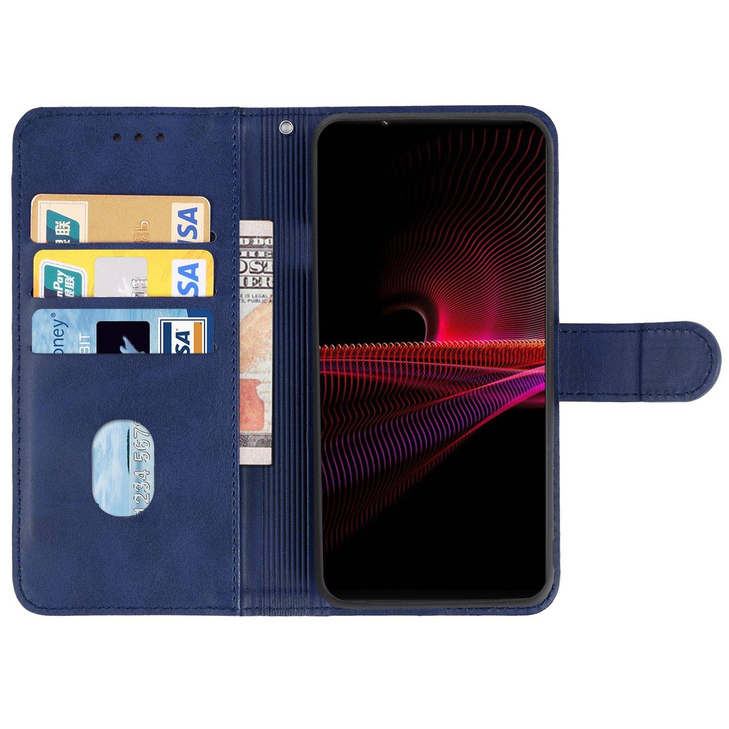 Hülle kompatibel mit Sony Xperia 1 IV Kunstleder Handyhülle - Handy Case Blau
