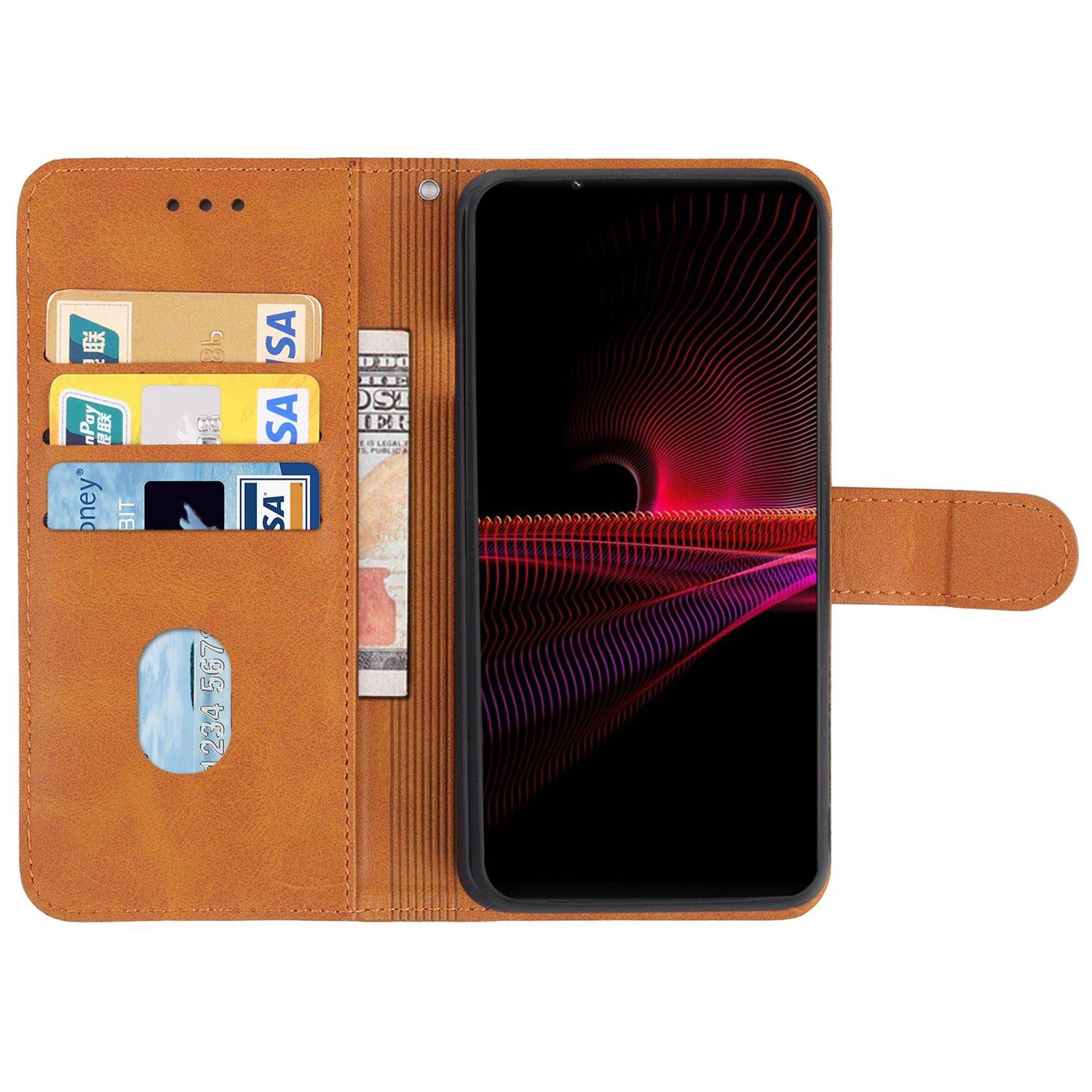 Hülle kompatibel mit Sony Xperia 1 IV Kunstleder Handyhülle - Handy Case Braun