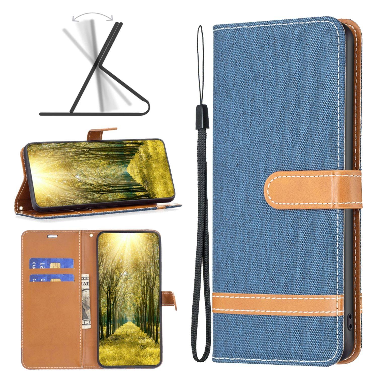 Hülle kompatibel mit Xiaomi 12 Lite Kunstleder Handyhülle - Handy Case Dunkelblau