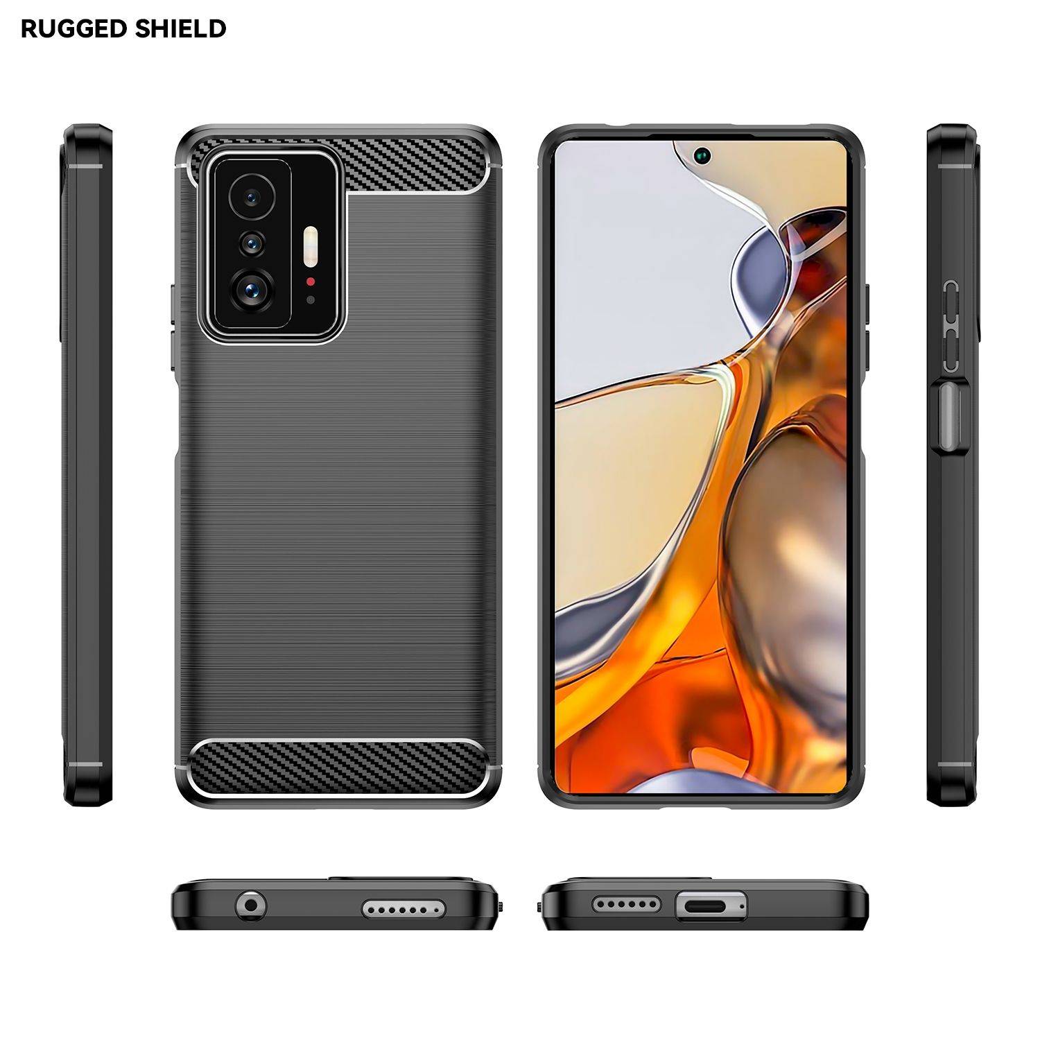 Hülle kompatibel mit Xiaomi 11T Kunststoff Soft Handyhülle - Handy Case Schwarz