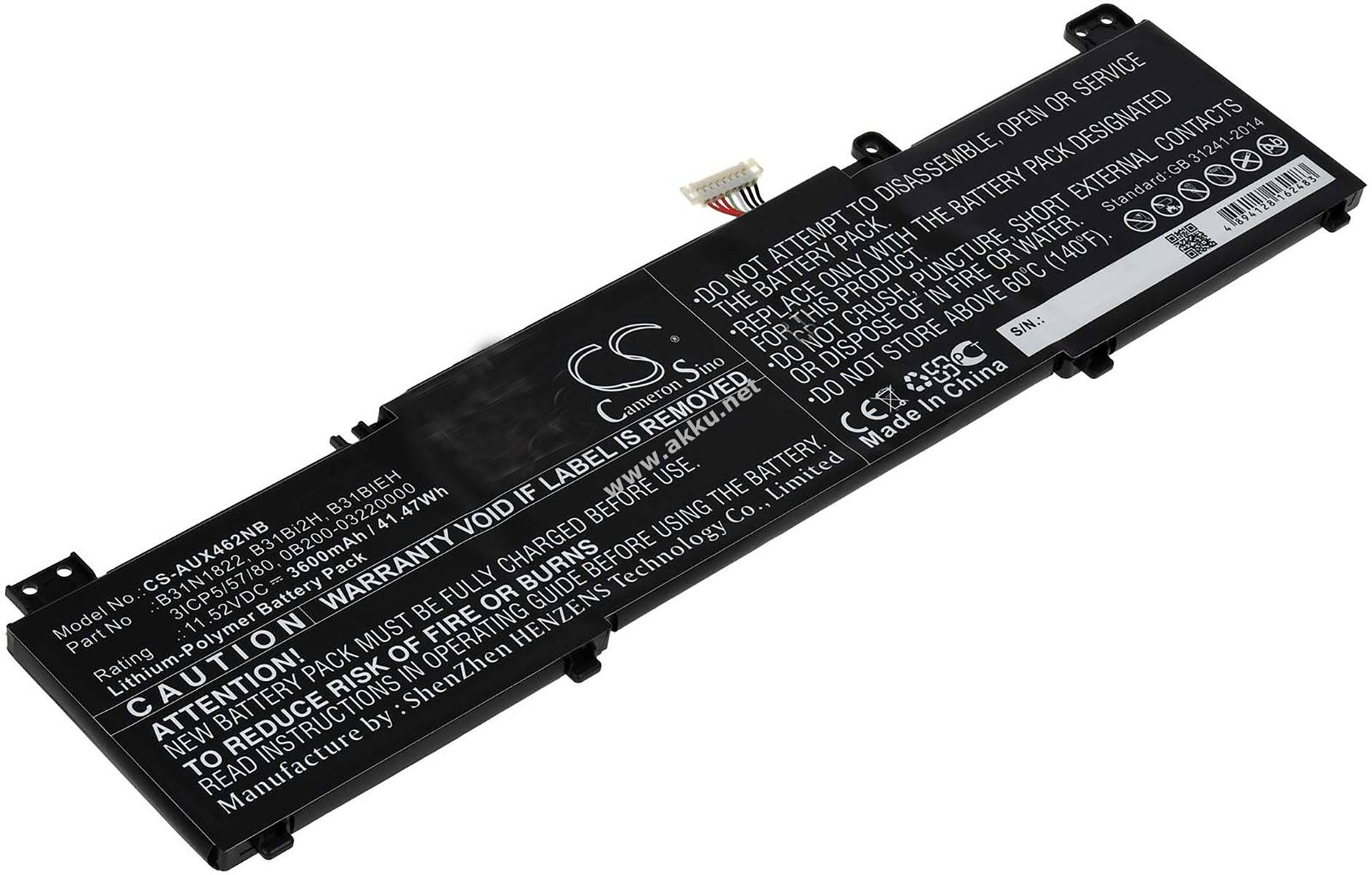 Akku kompatibel mit Asus B31N1822