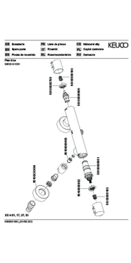KEUCO Thermostat-Brausemischer PLAN BLUE AP schwarz matt