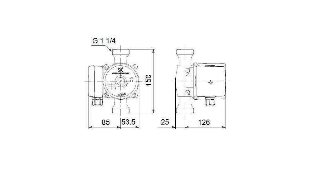 Grundfos Grundf Zirkulationspumpe UP Serie 100 230 V, Rp 3/4Zoll,