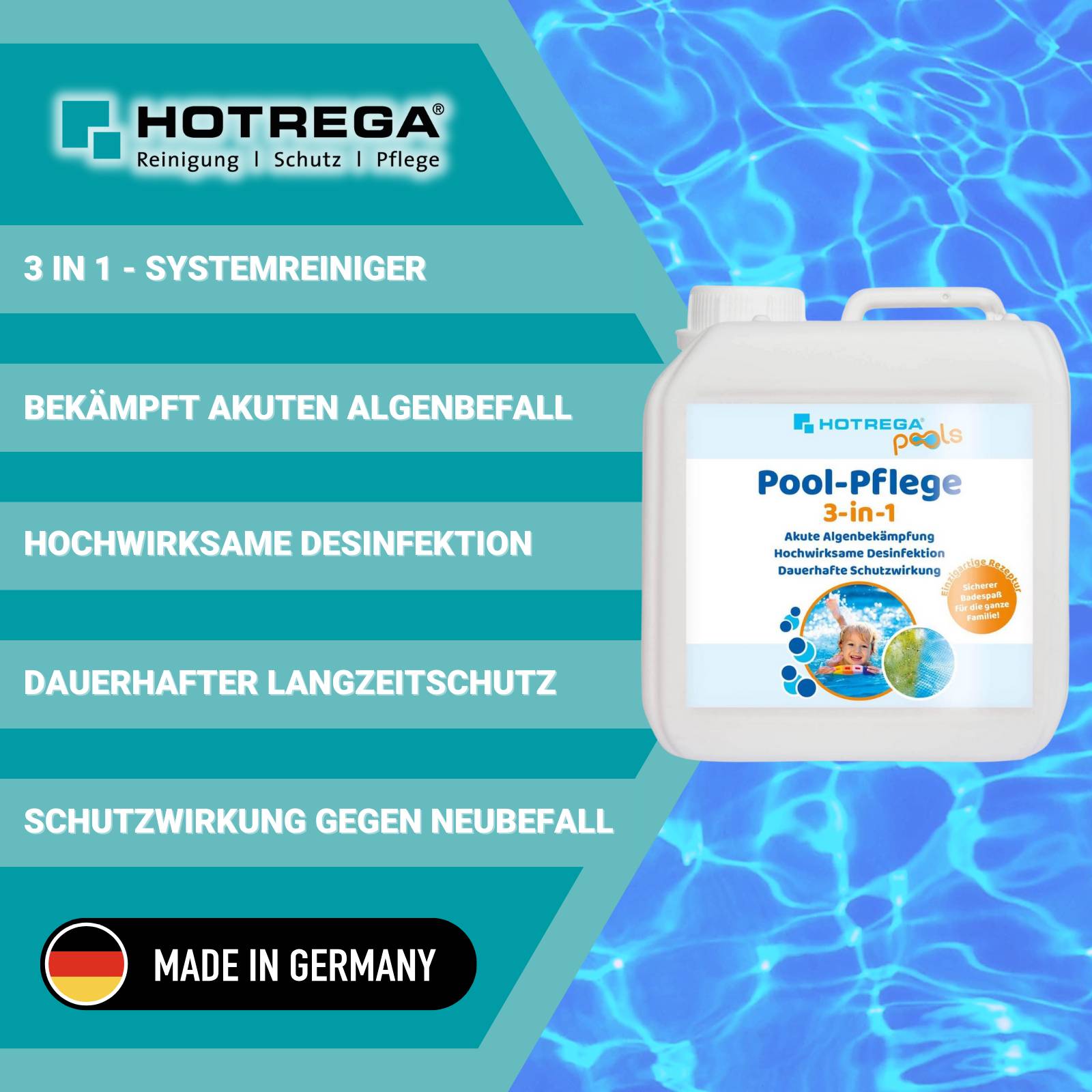 HOTREGA Pool Pflege 3in1 Konzentrat 2 L
