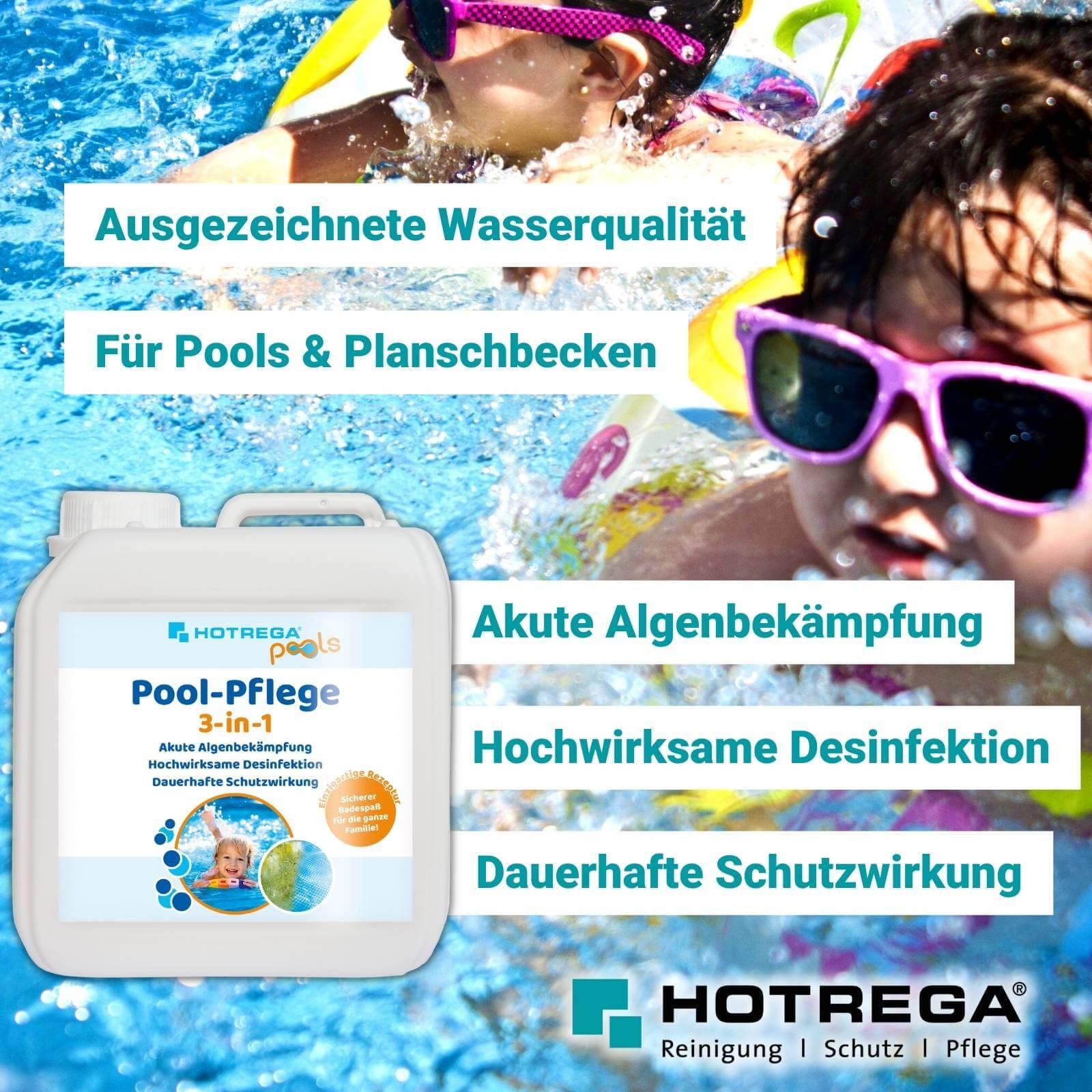 HOTREGA Pool-Pflege 3in1 Konzentrat Sets - Menge:4